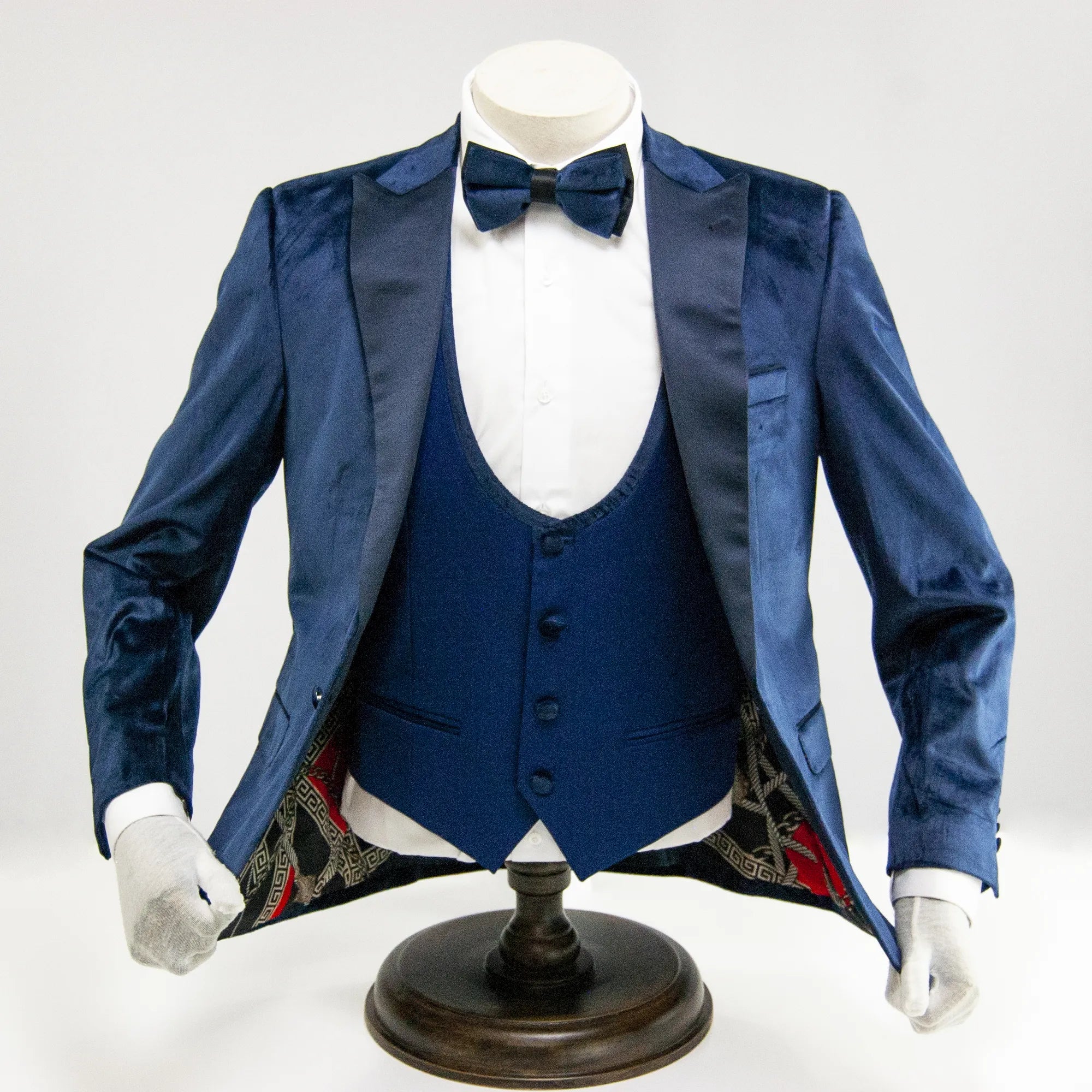 Navy Formal Velvet 3-Piece Slim-Fit Tuxedo