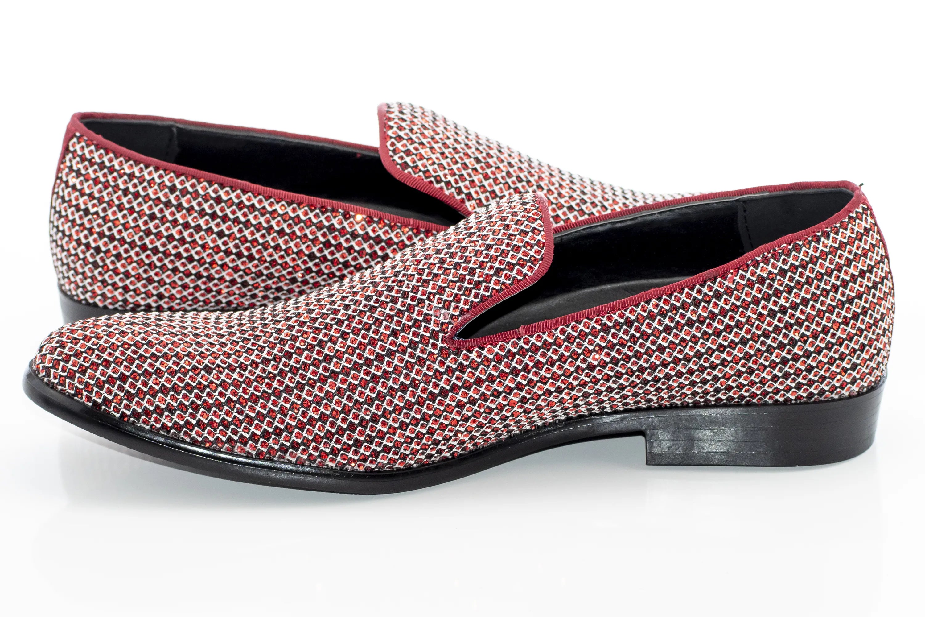 Red Rhinestone Encrusted Smoking Loafer