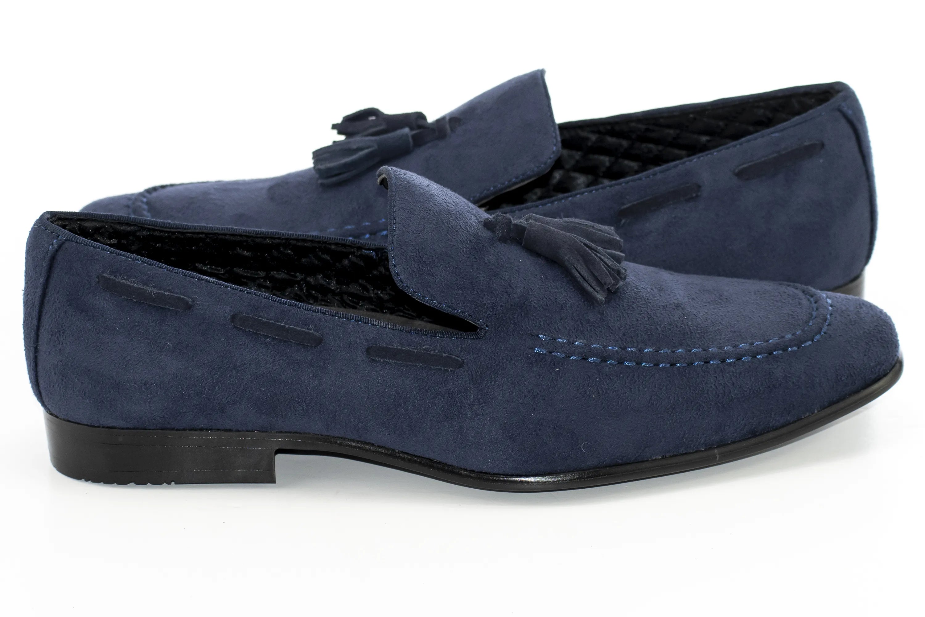 Navy Ultrasuede Loafer With Matching Tassels