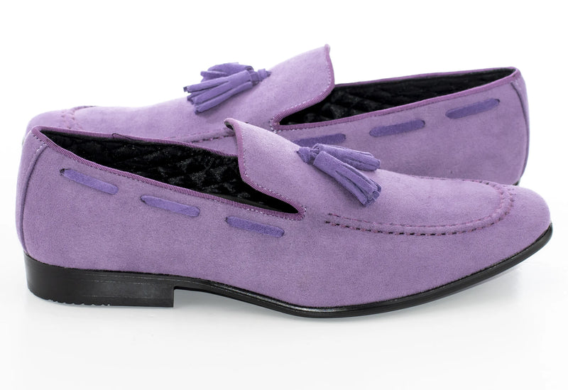Men's Purple Suede Tasseled Loafer