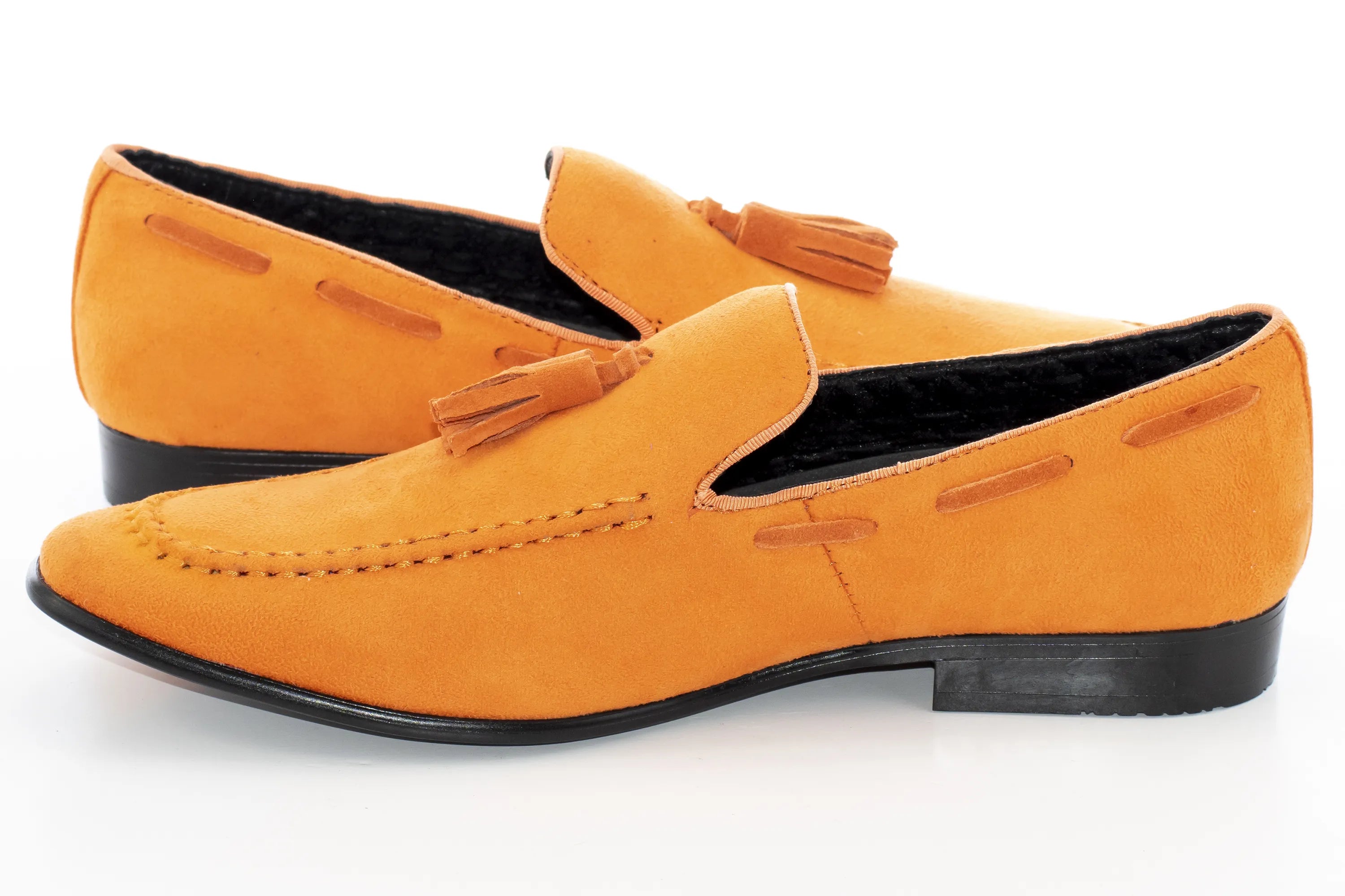 Orange Ultrasuede Loafer With Matching Tassels