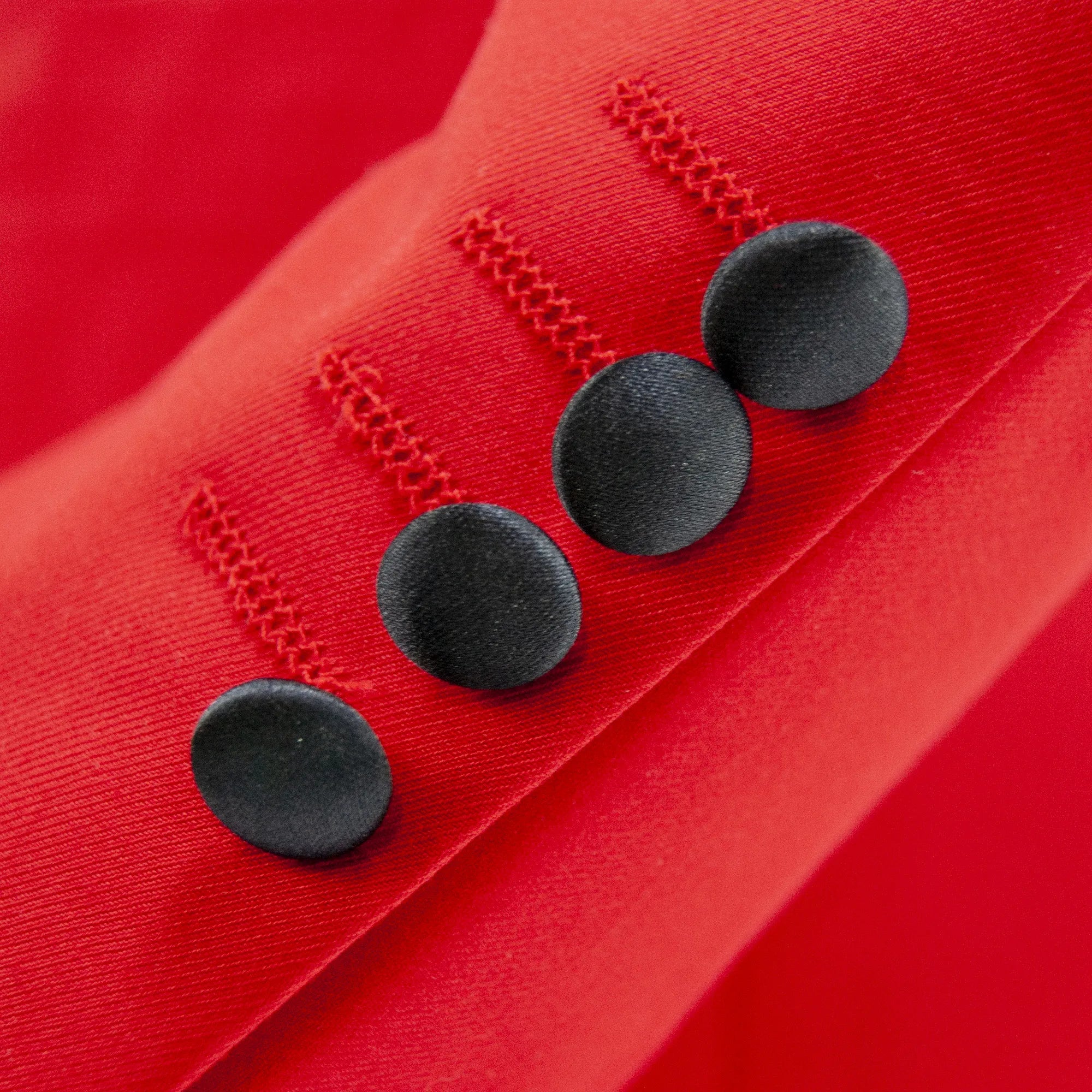 Red and Black Trim 3-Piece Tailored-Fit Tuxedo