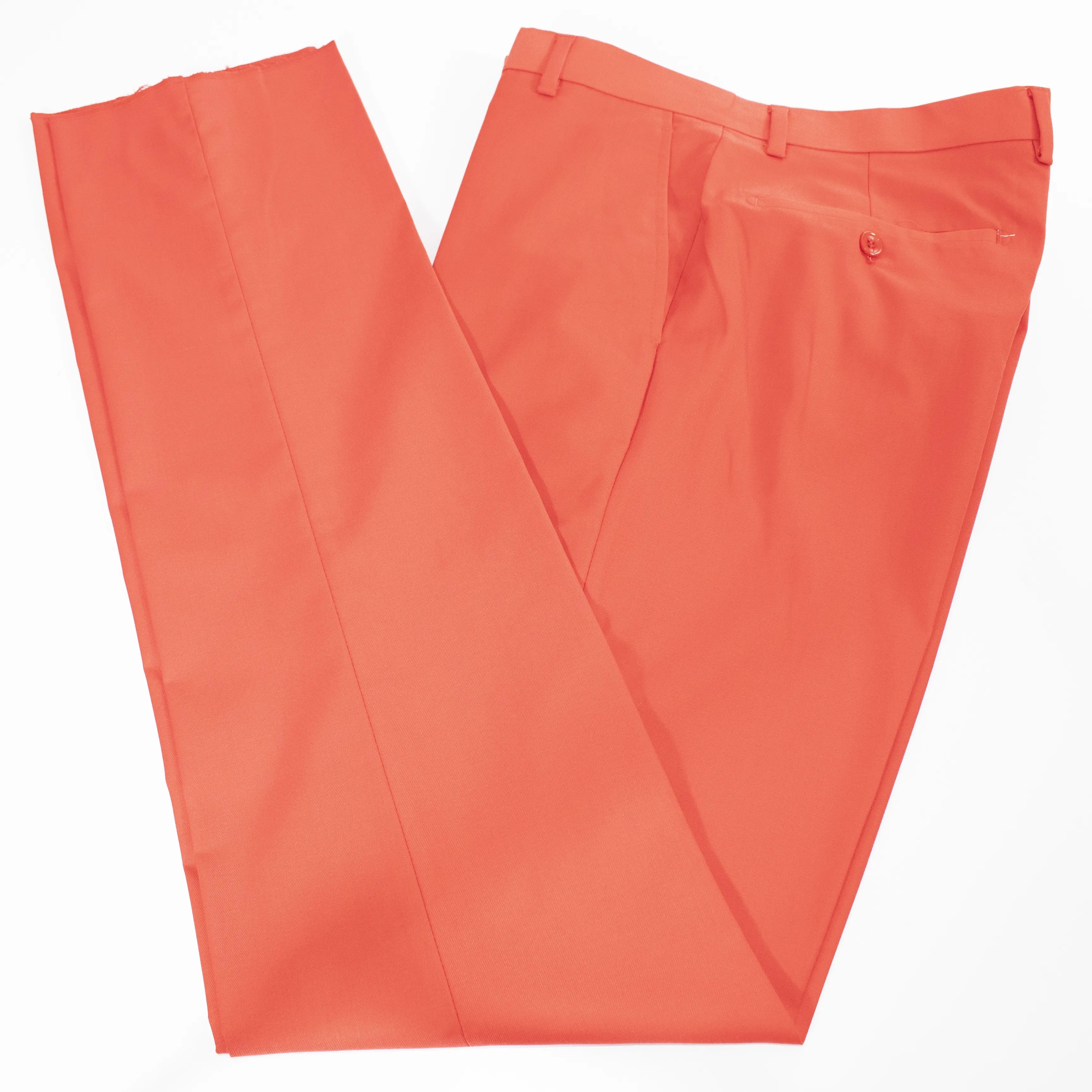 Men's Coral Red Slim-Fit 3-Piece Suit With Peak Lapels