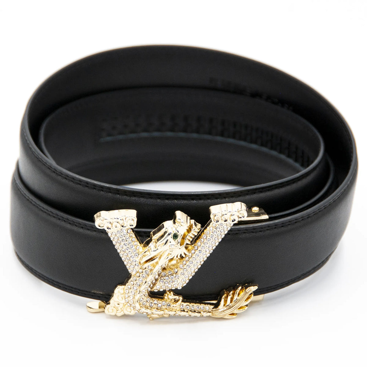 Black Velvet Belt with Gold Dragon Head Buckle Tanith Dragon Buckle Belt – Disturbia main image 4
