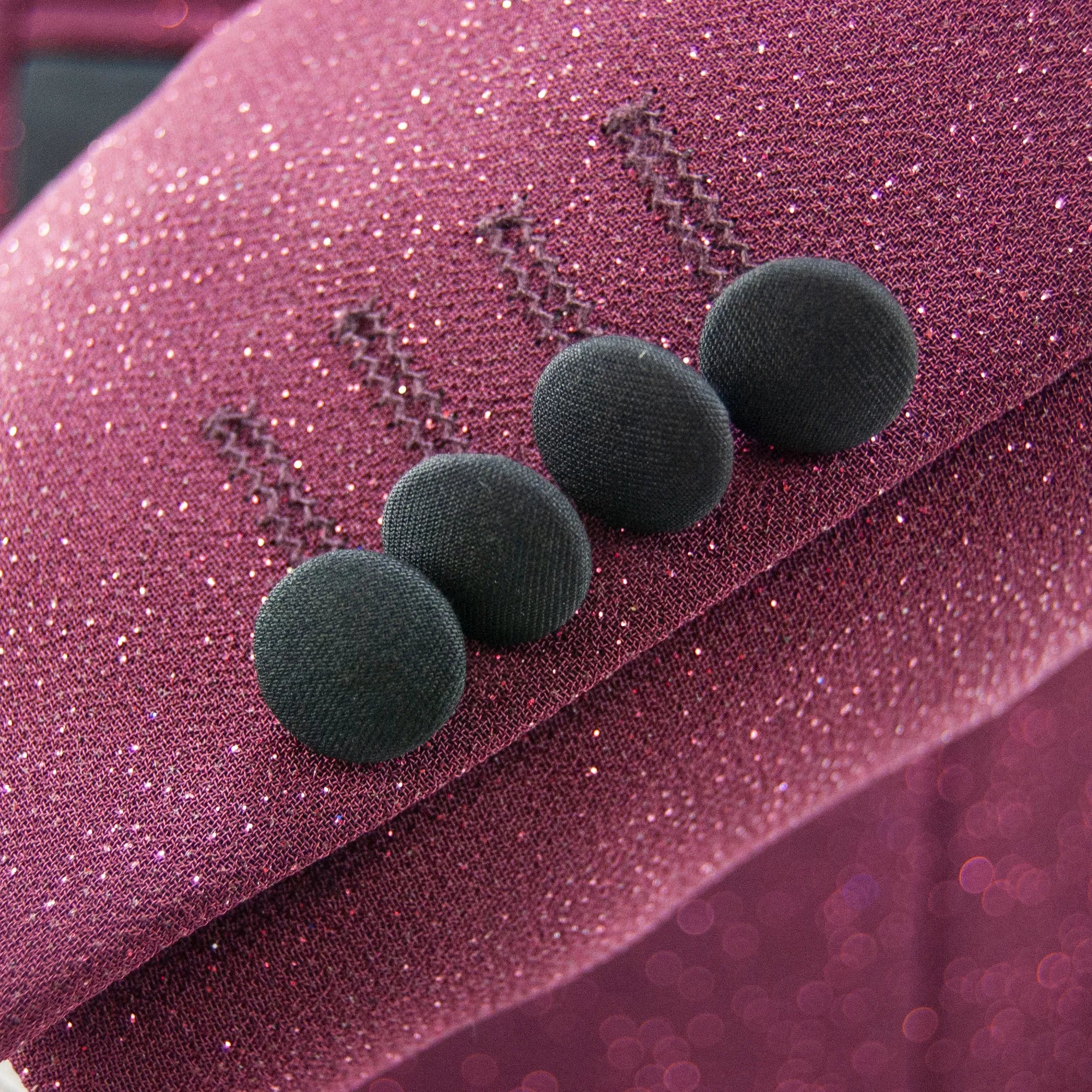 Burgundy Glitter 3-Piece Slim-Fit Tuxedo