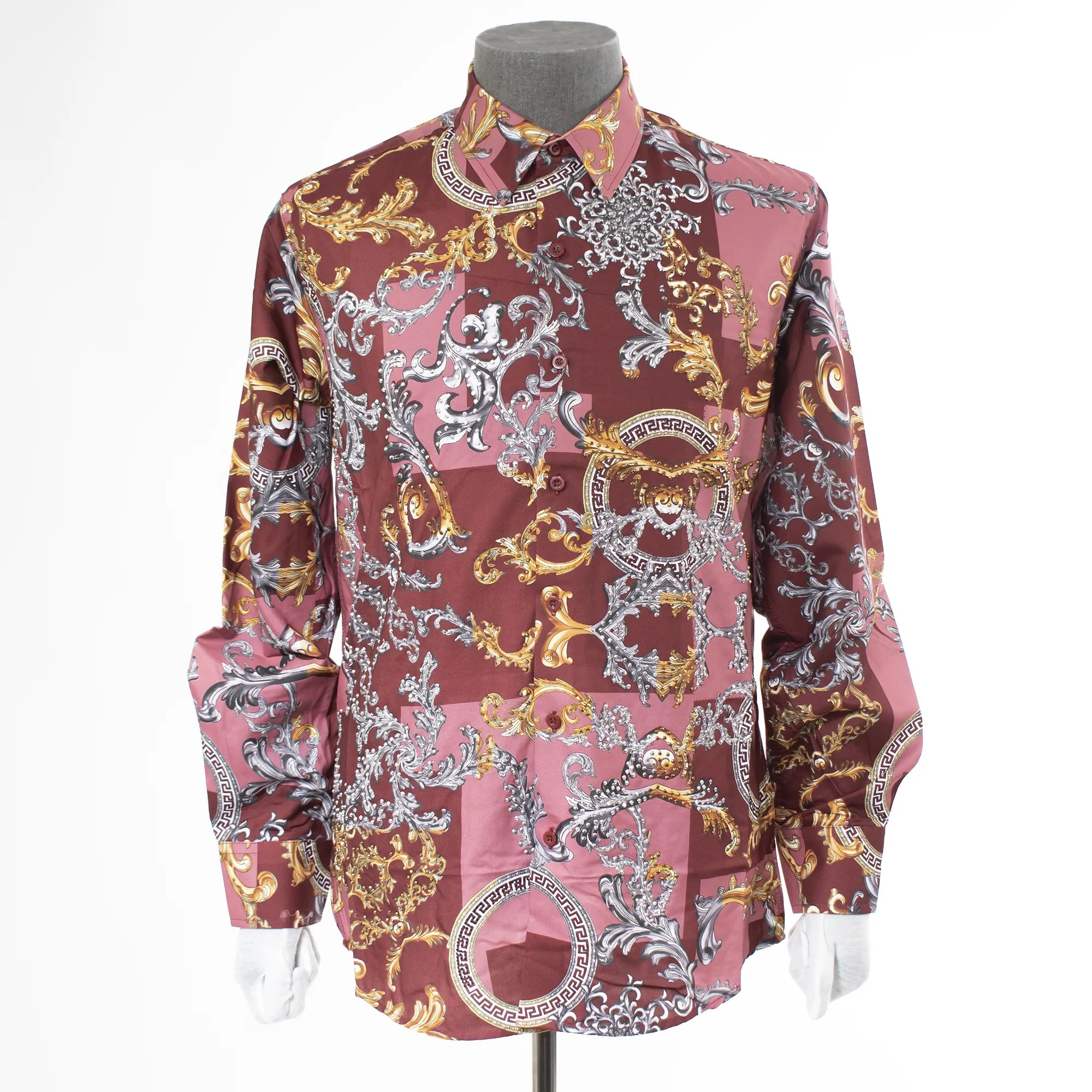 mauve dress shirt Provencal Baroque Rhinestone Regular-Fit M / Mauve waist Point collar with Color:Faded Indigo Stripe YGroup_iconicoffshoulderdress Mens Next Light Blue/Green