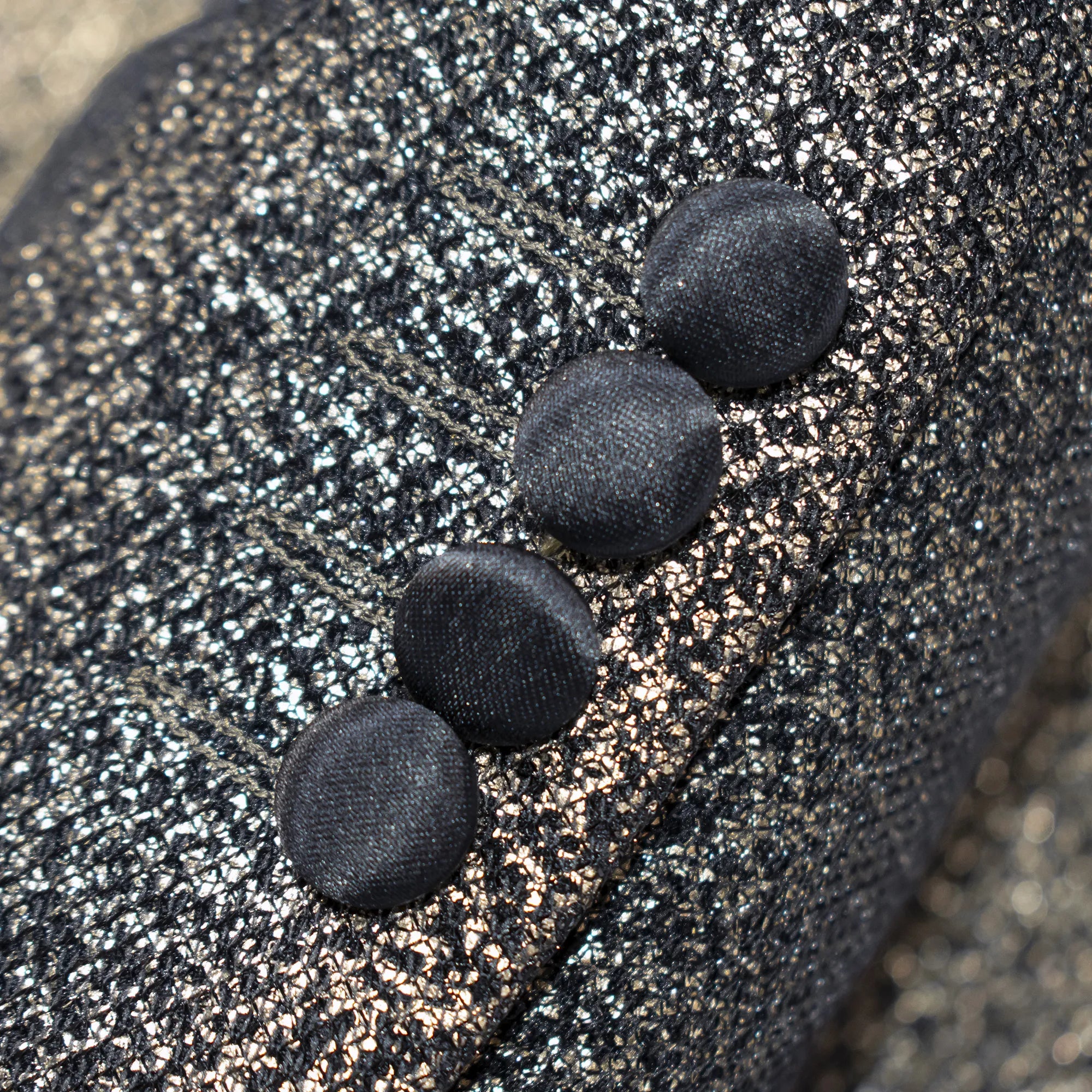 Black Glittering Slim-Fit Jacket