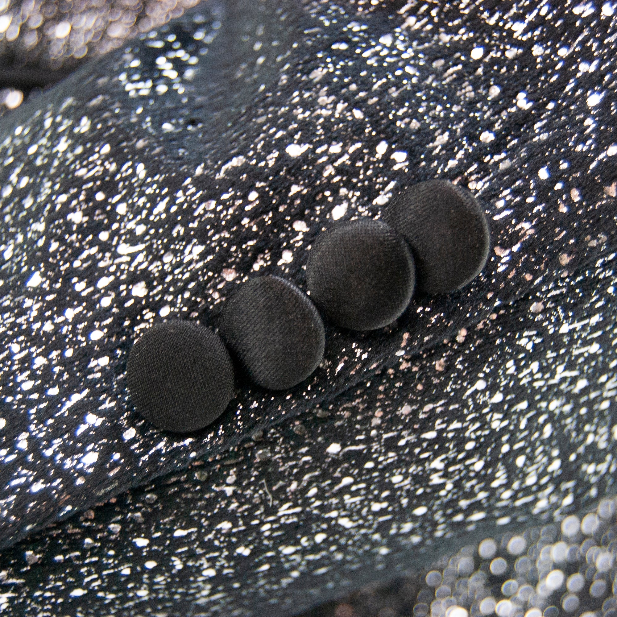 Black Metallic Flake Tuxedo Jacket