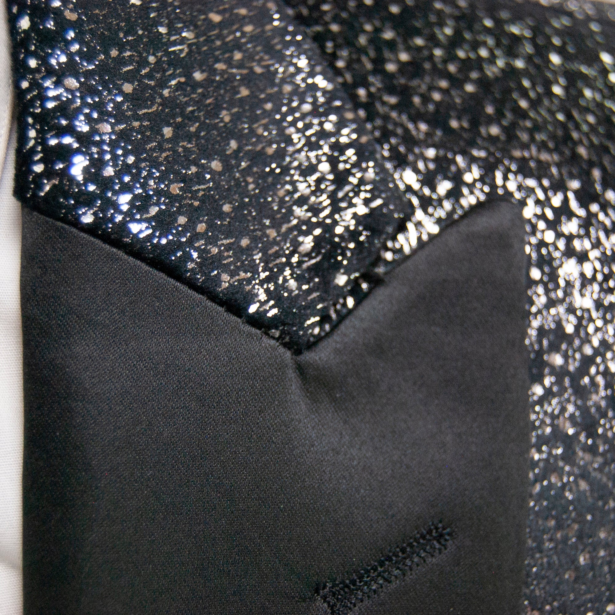 Black Metallic Flake Tuxedo Jacket