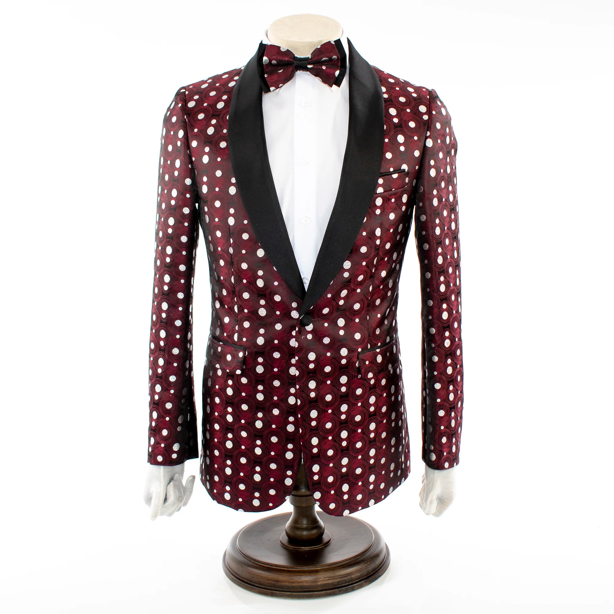 Black Spiral Designer 3-Piece Tailored-Fit Tuxedo