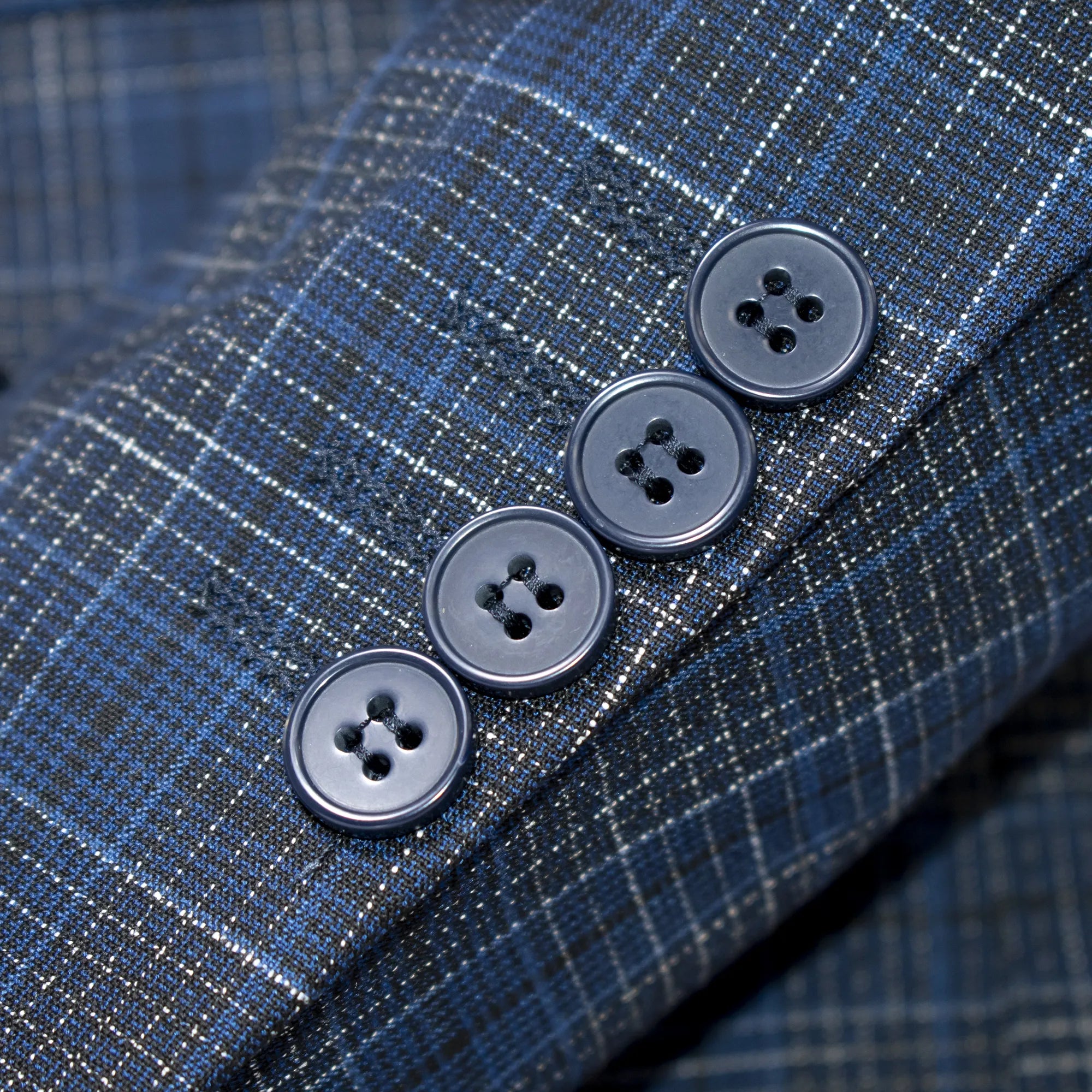 Navy Plaid 3-Piece Slim-Fit Suit