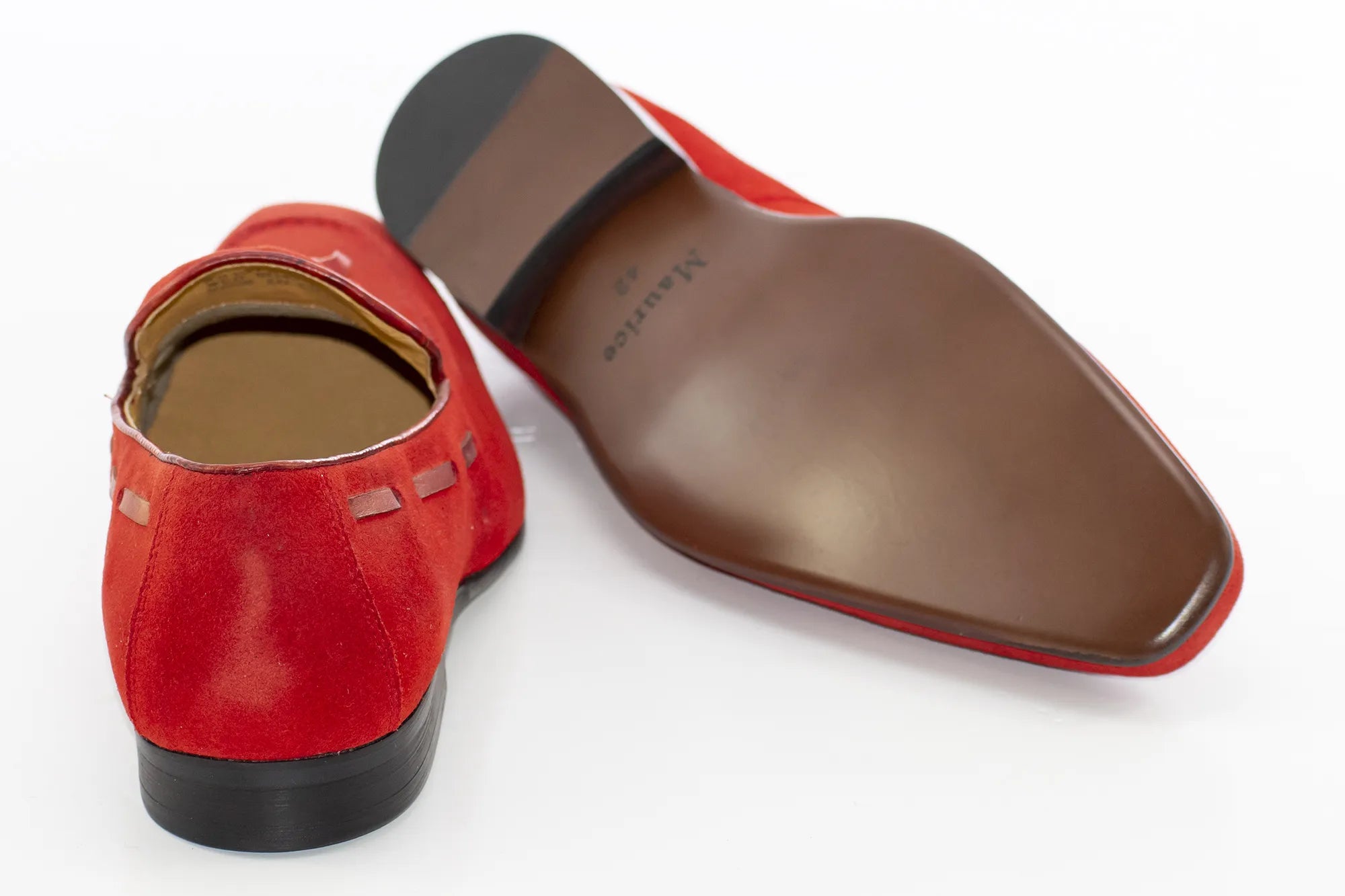 Red Suede Loafer With Matching Tassels