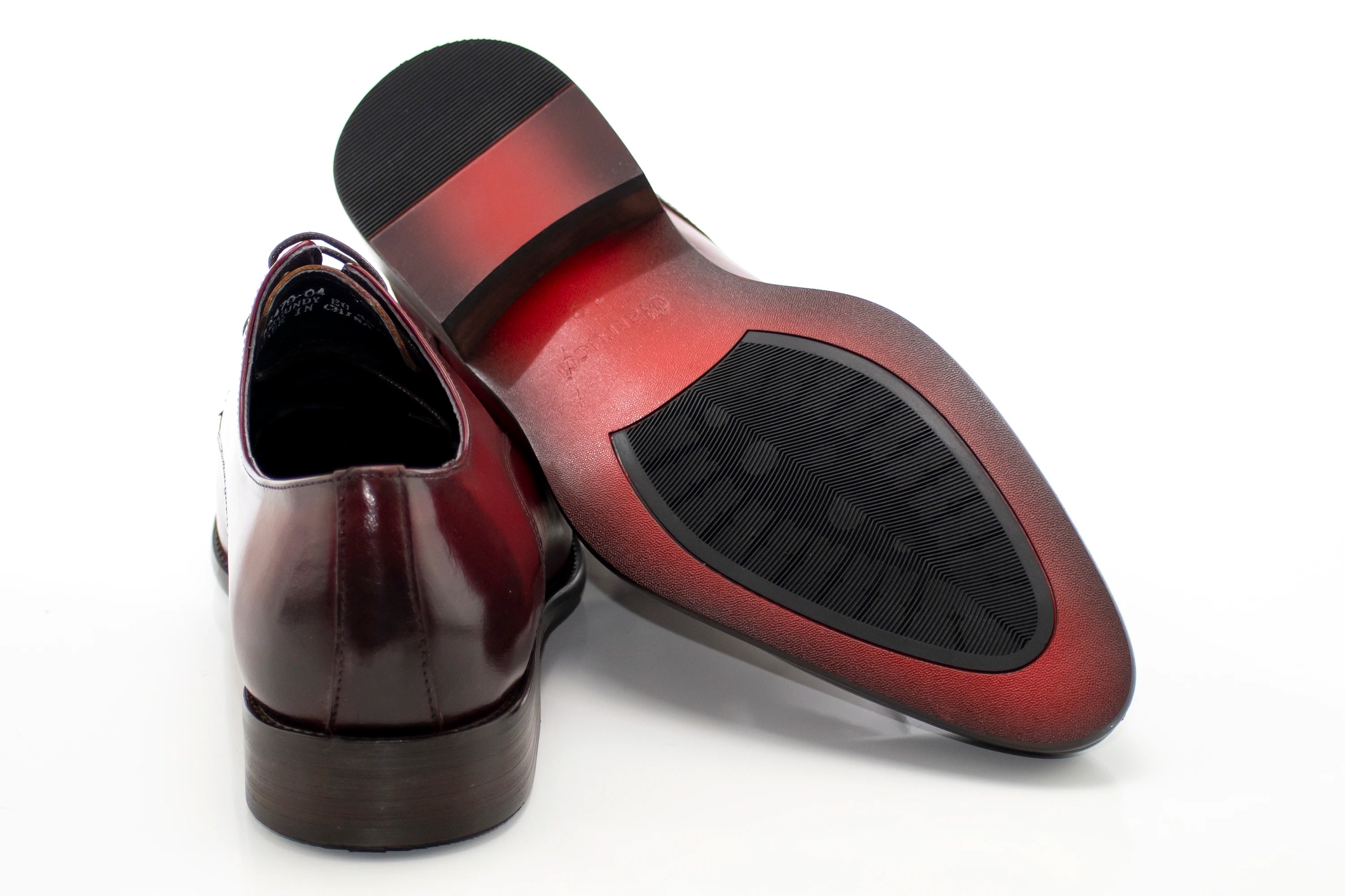 Men's Burgundy Vintage Oxford-Lace Dress Shoe With Medallion Toe