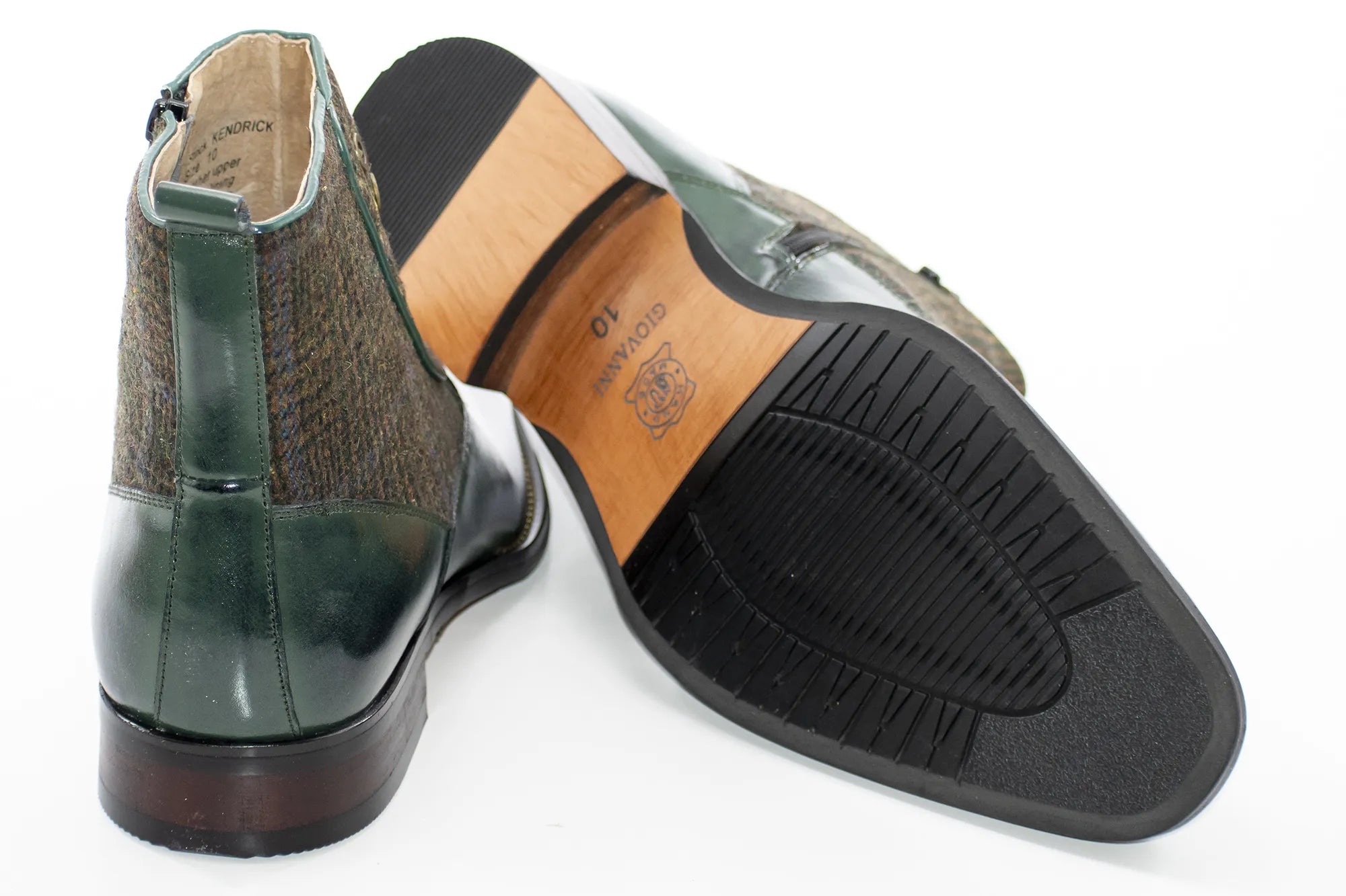 Men's Forest Green Tweed Spat Boot