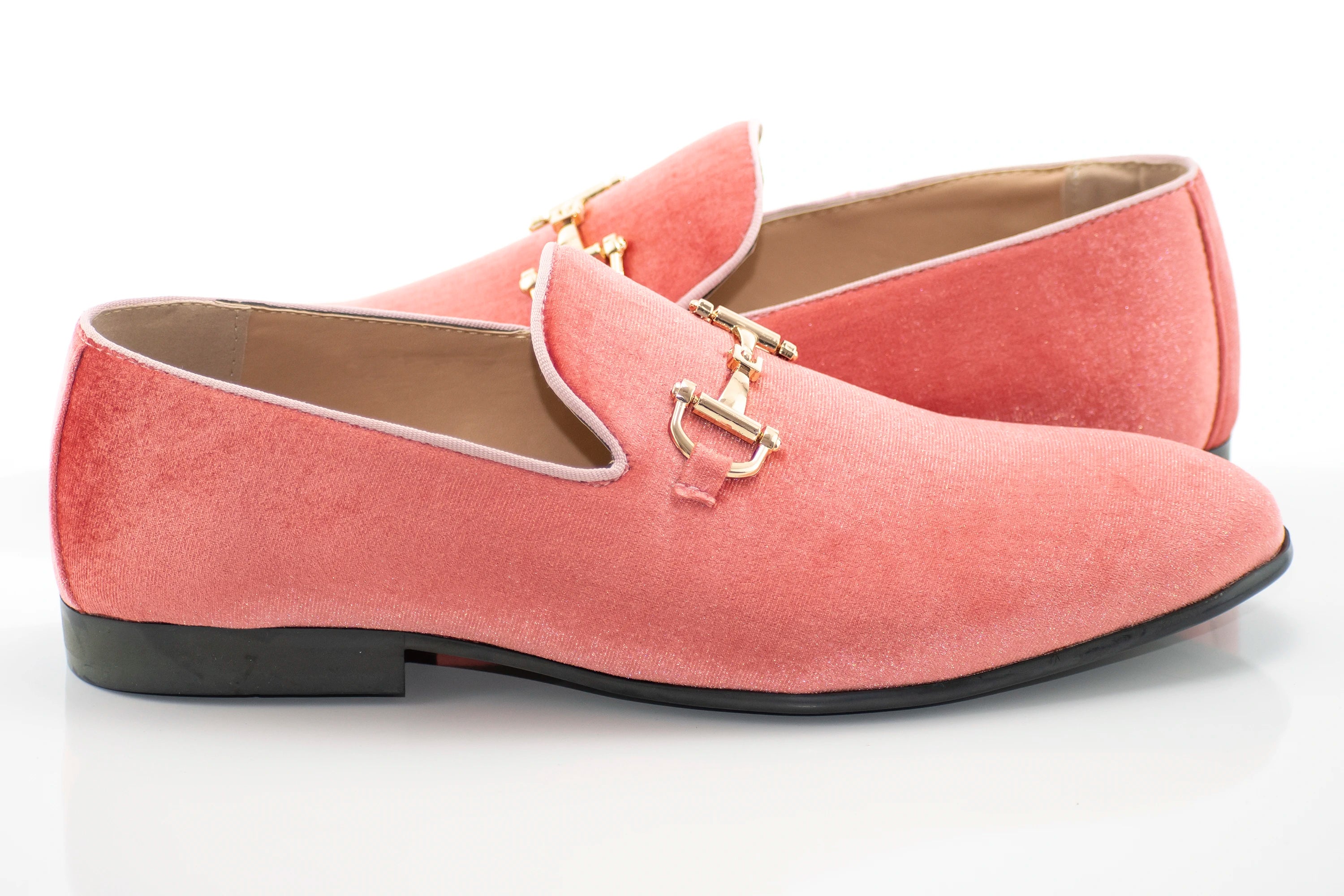 Coral Velvet Horsebit Smoking Loafer
