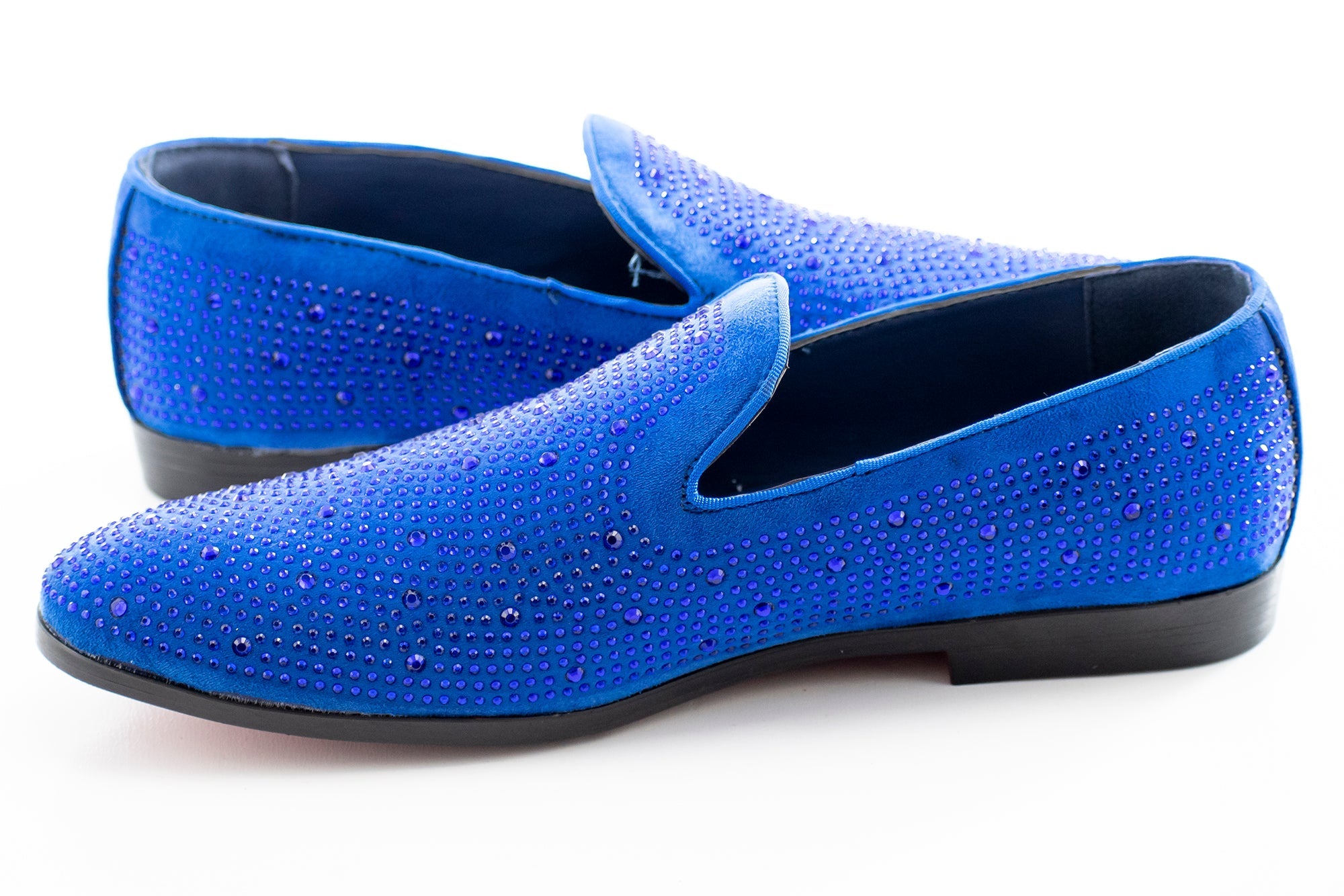 Royal Blue Rhinestone Encrusted Smoking Loafer