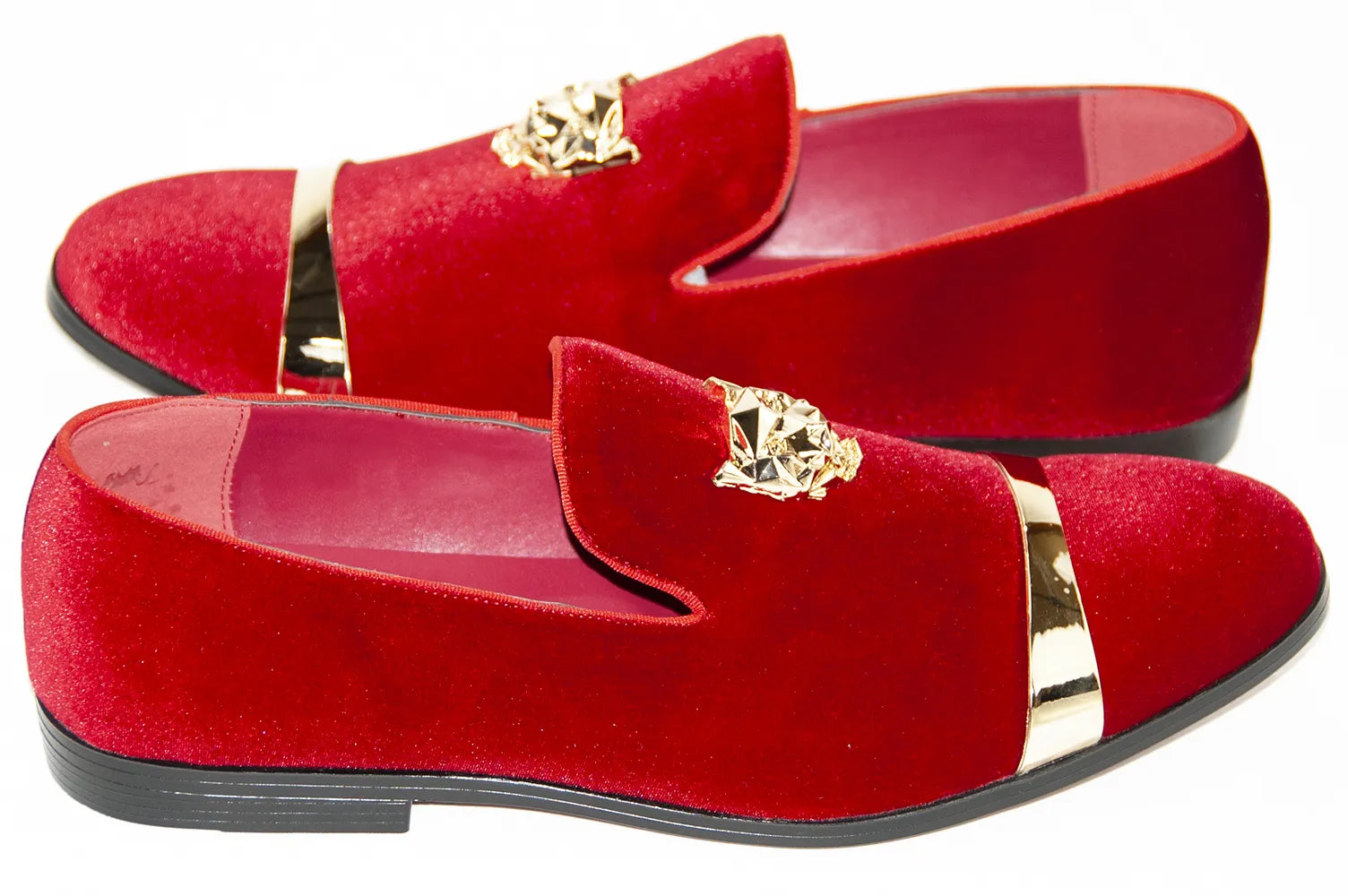 Red Lionhead Velvet Loafer