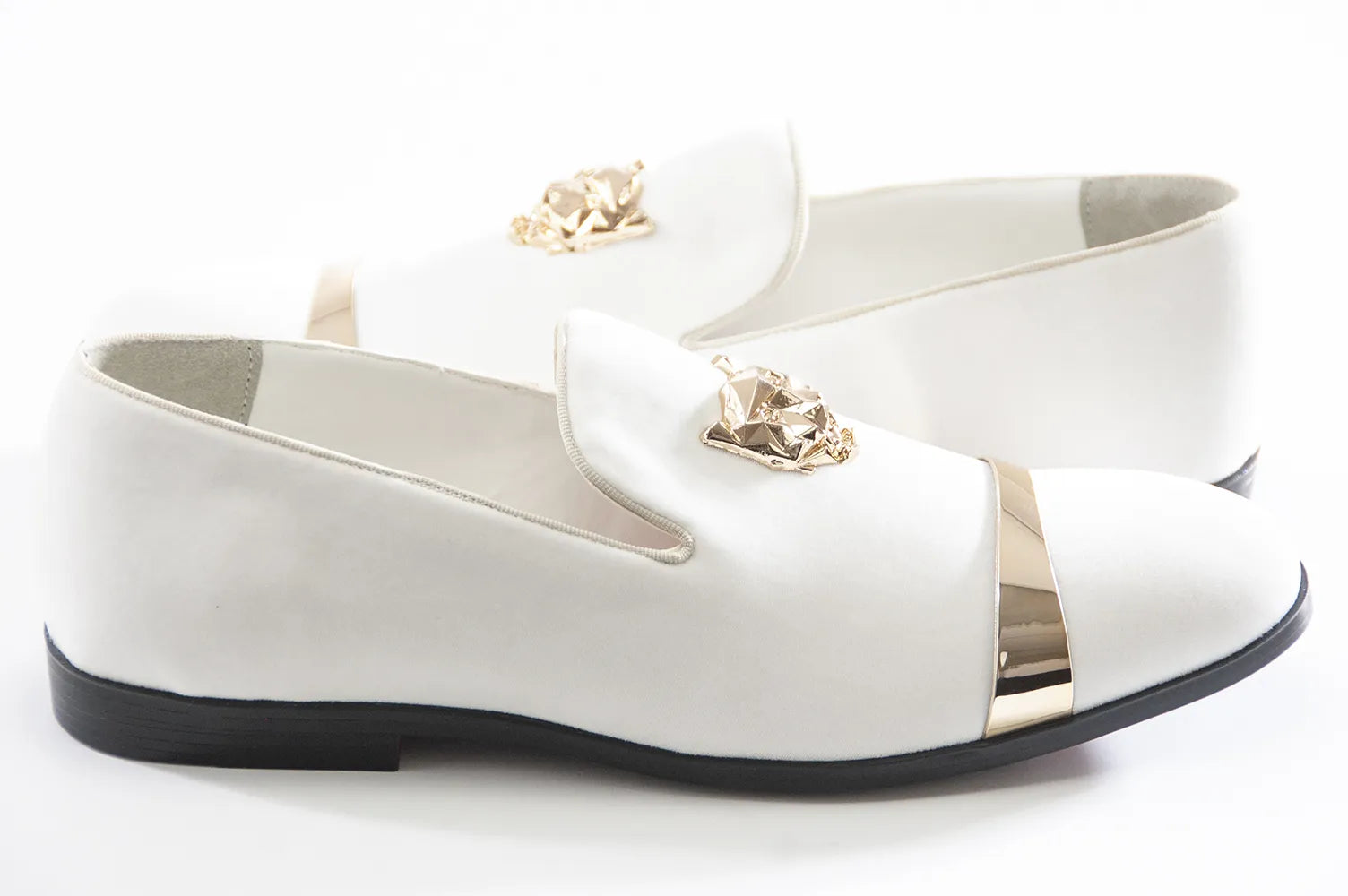 White Lionhead Velvet Loafer