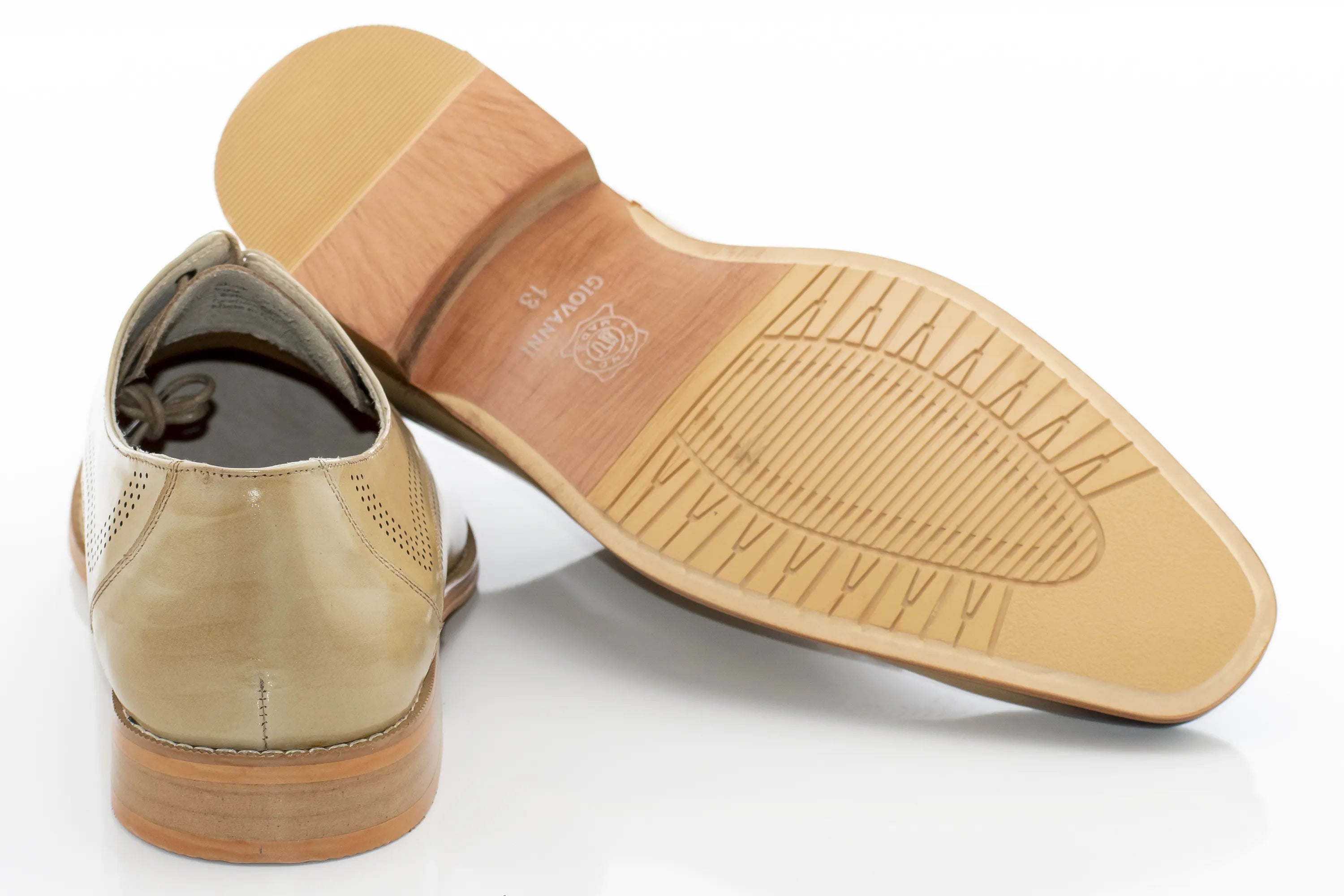 Natural Brogue Leather Lace-Up