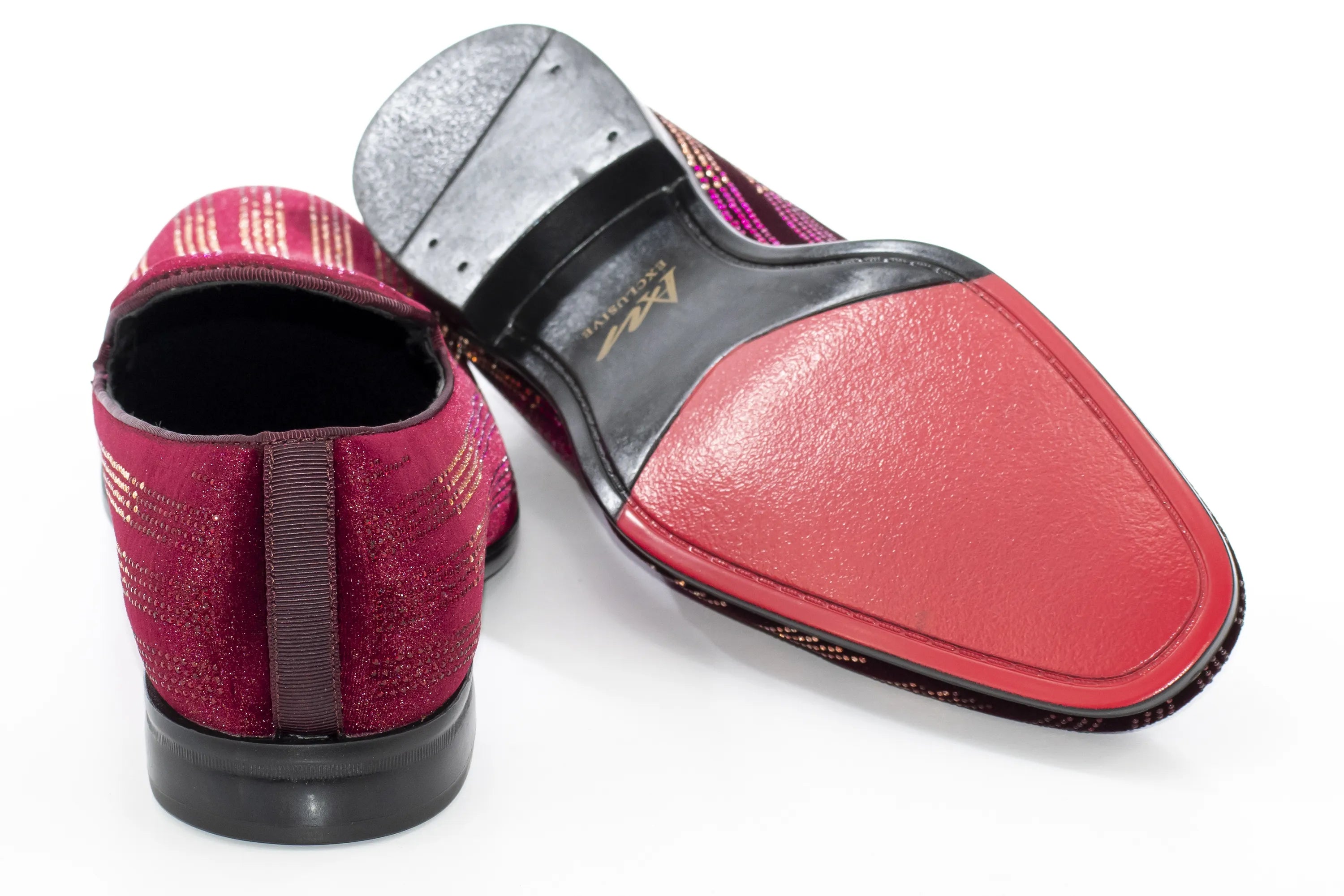 Men's Purple Gold And Pink Rhinestone Dress Loafer