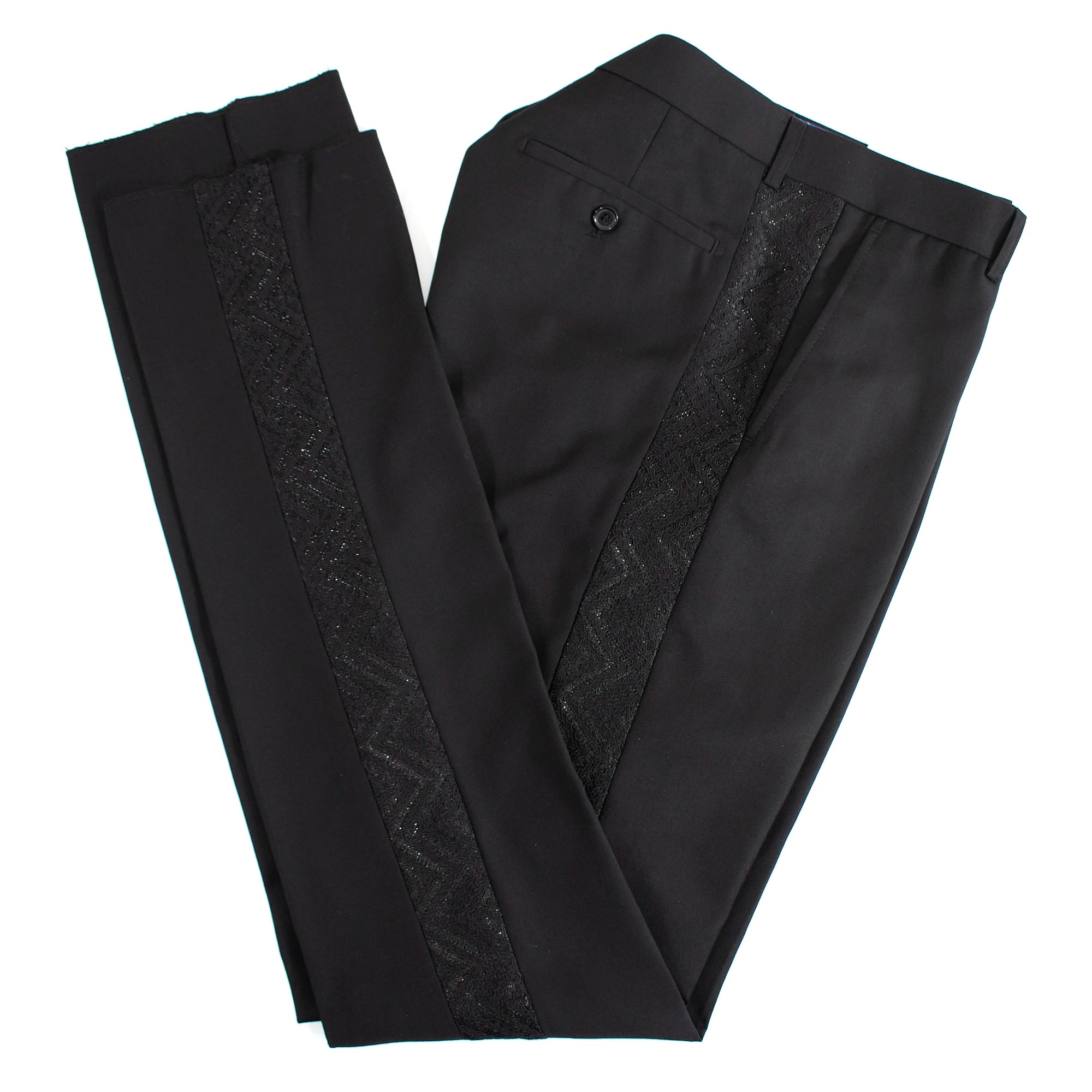 Men's Black Lace Tuxedo Pants