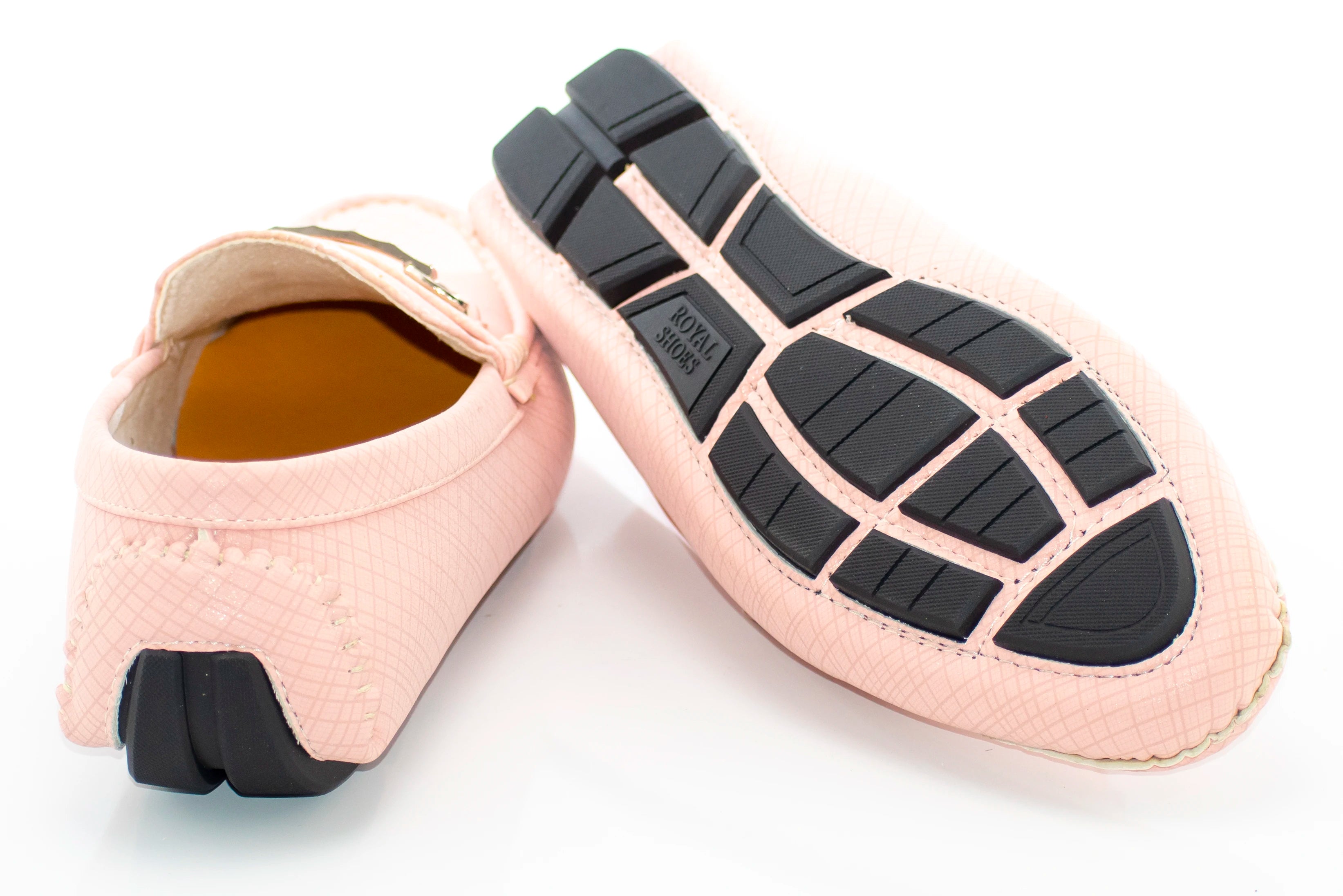 Men's Dusty Rose Pink Crosshatch Bit-Loafer Back, Sole