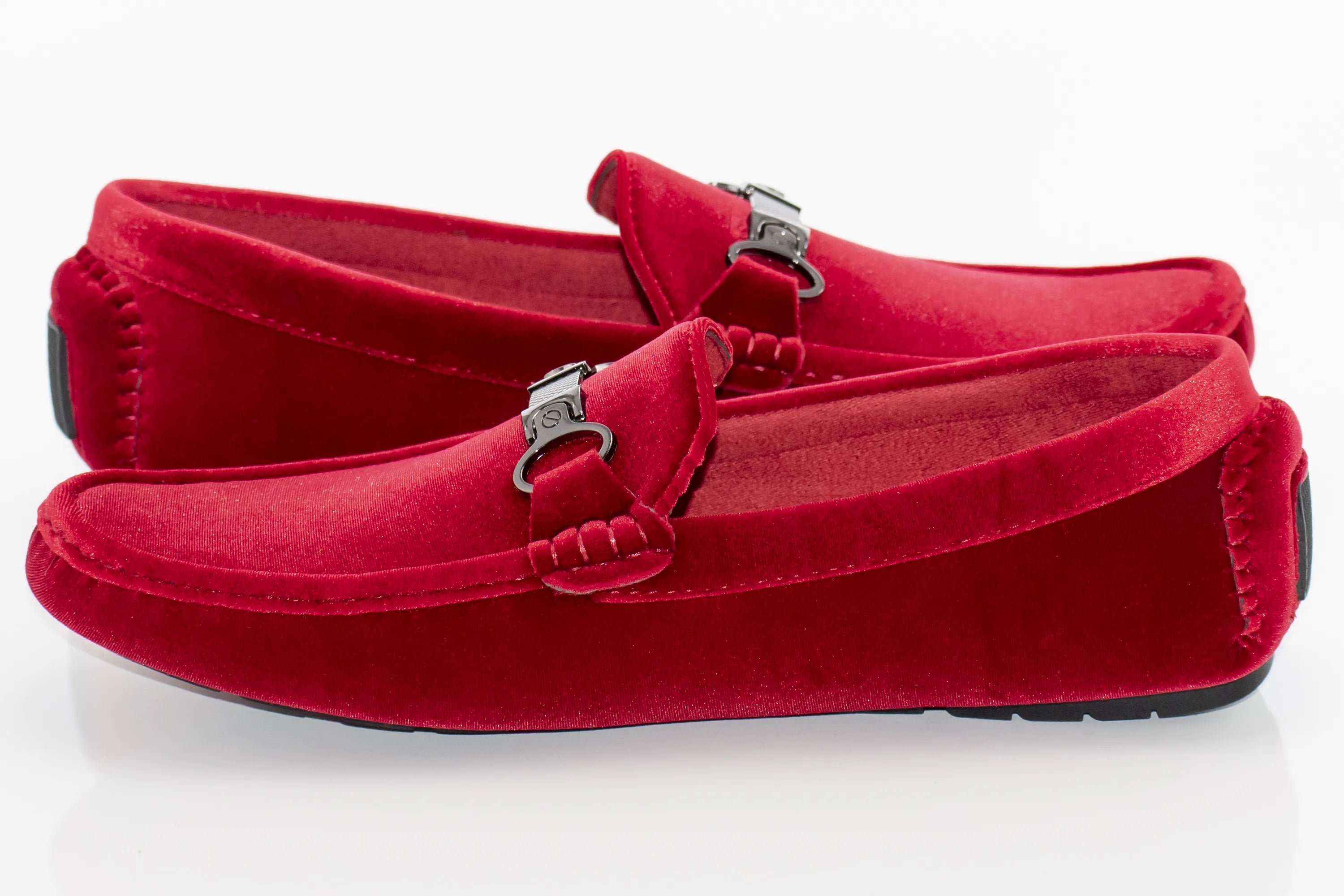 Red Velvet Metal Clasp Driver Loafer