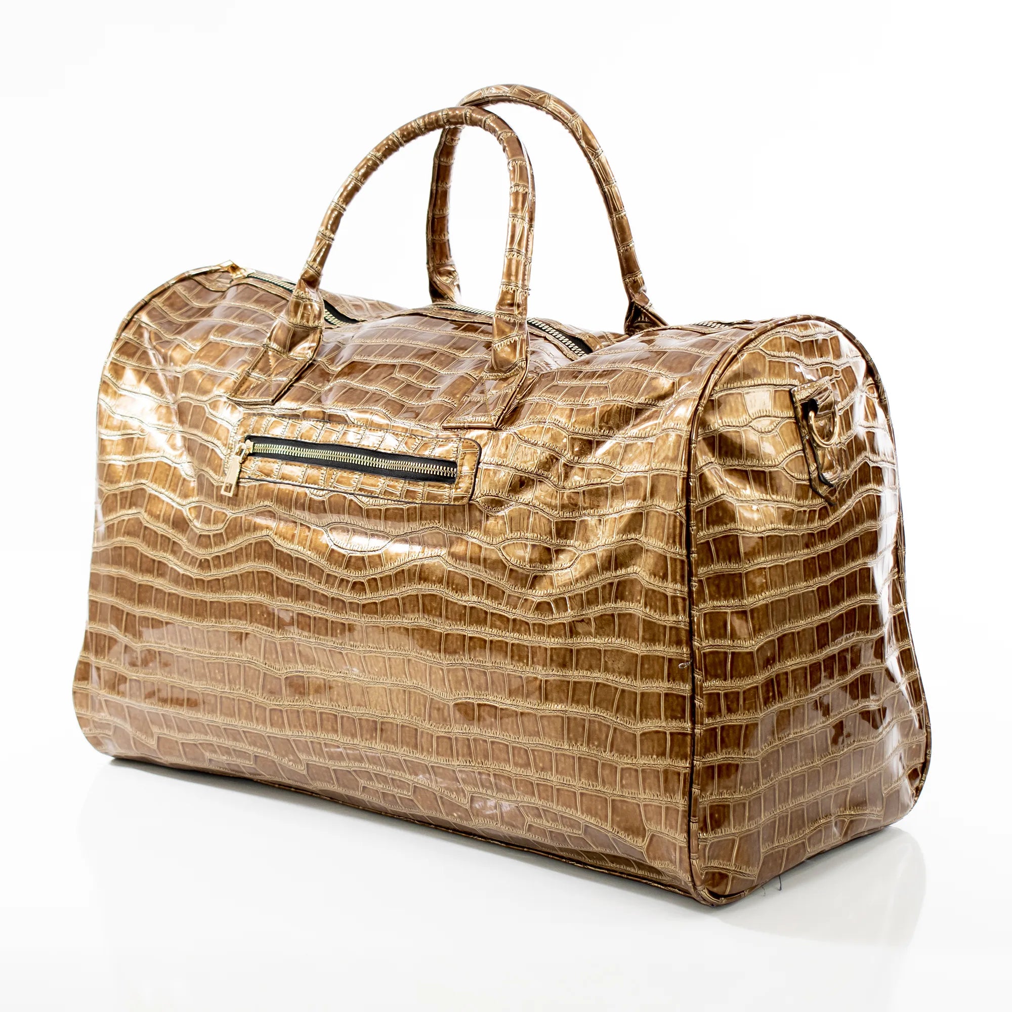 Gold Leather Travel Bag