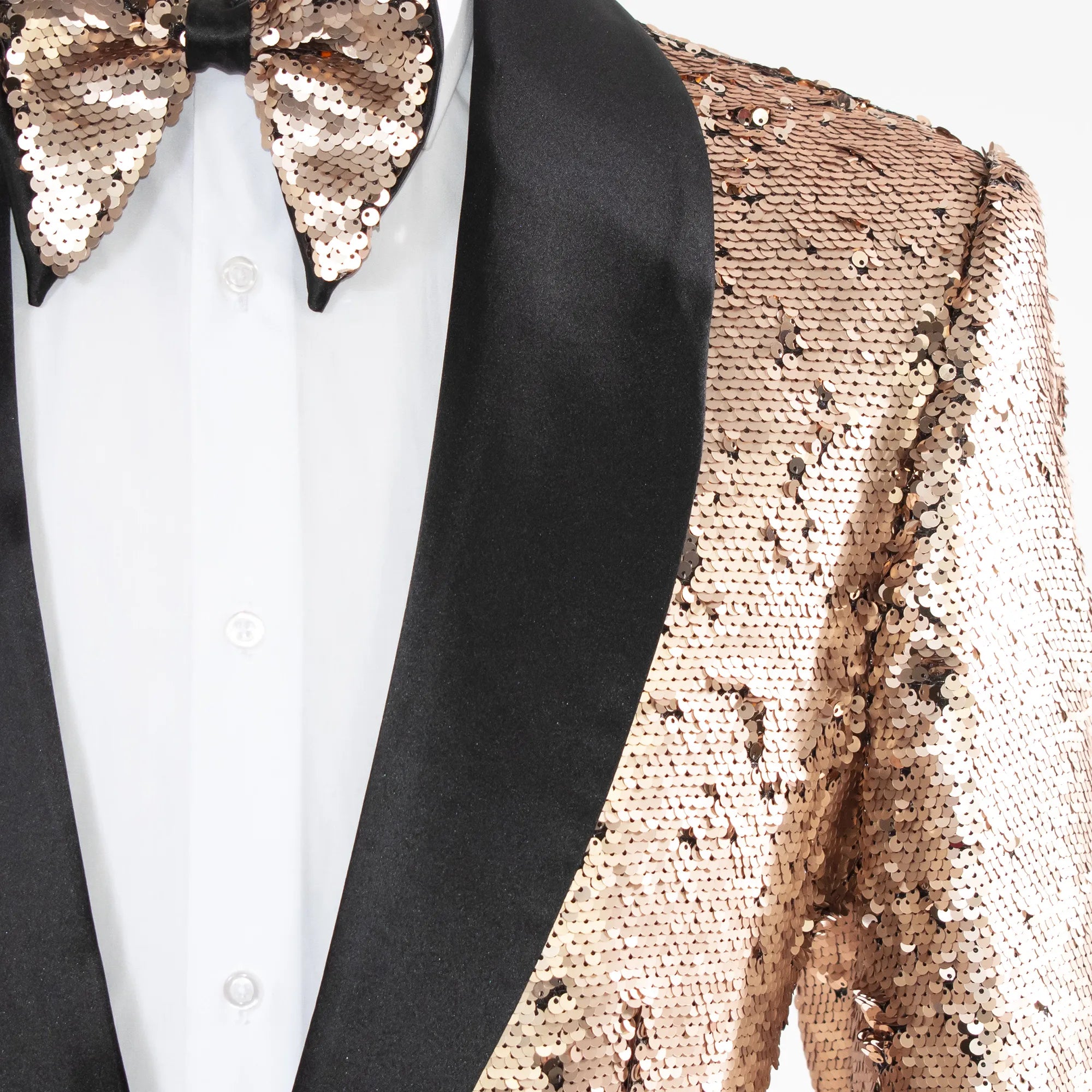 Men's Rose Gold Slim-Fit Sequin Dinner Jacket
