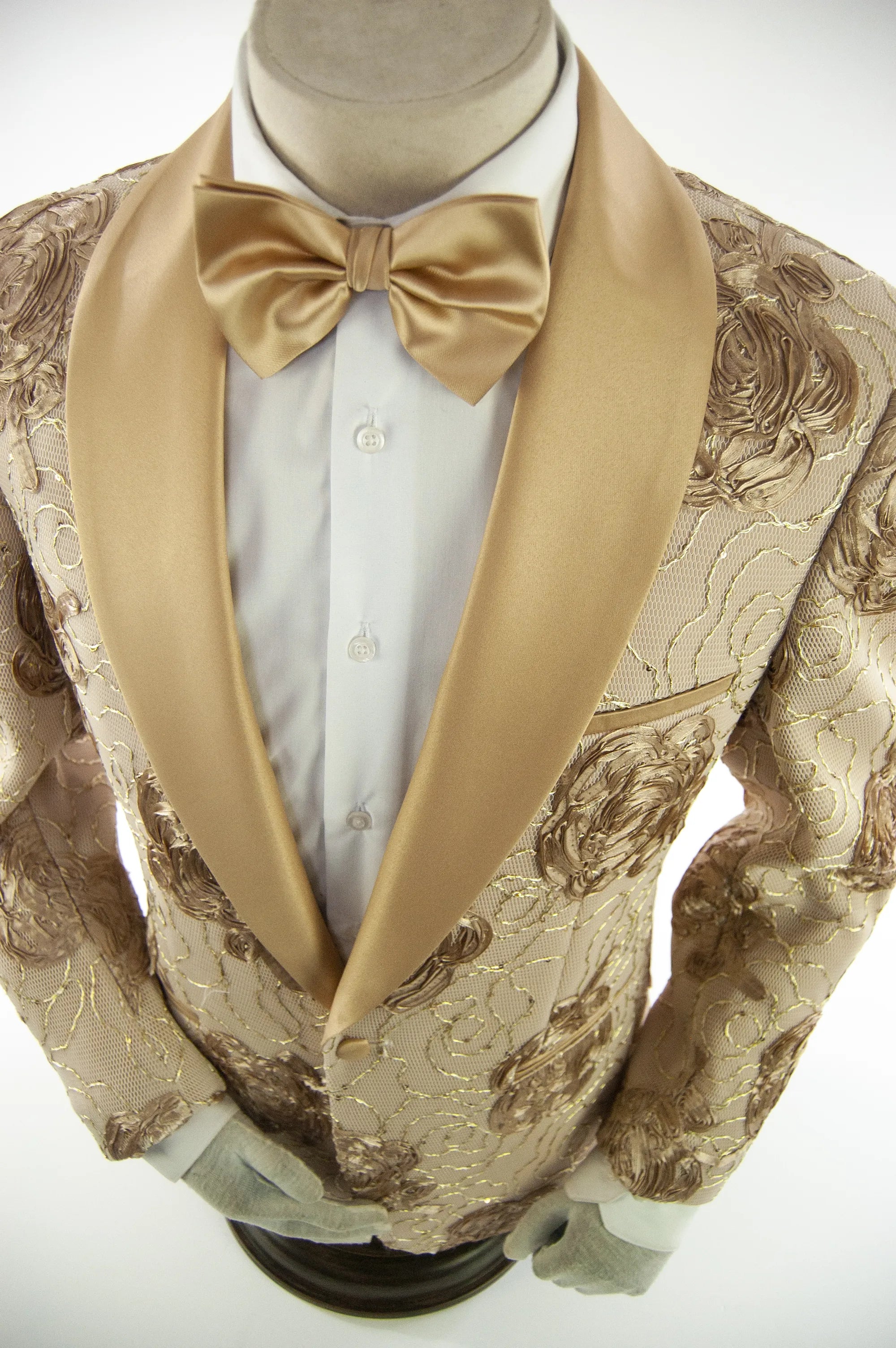 Champagne Floral Lace Dinner Jacket