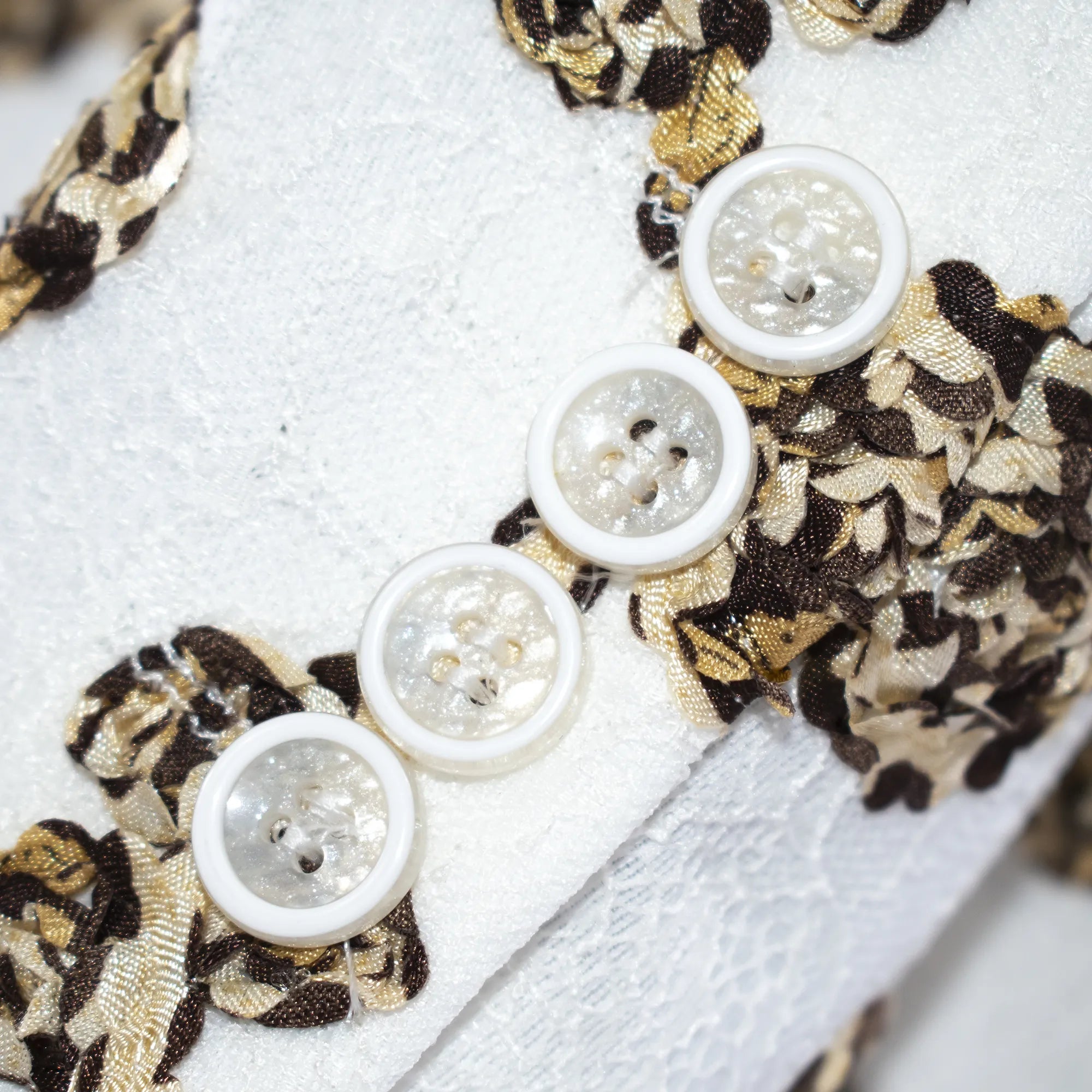 White Woven Floral Jacket