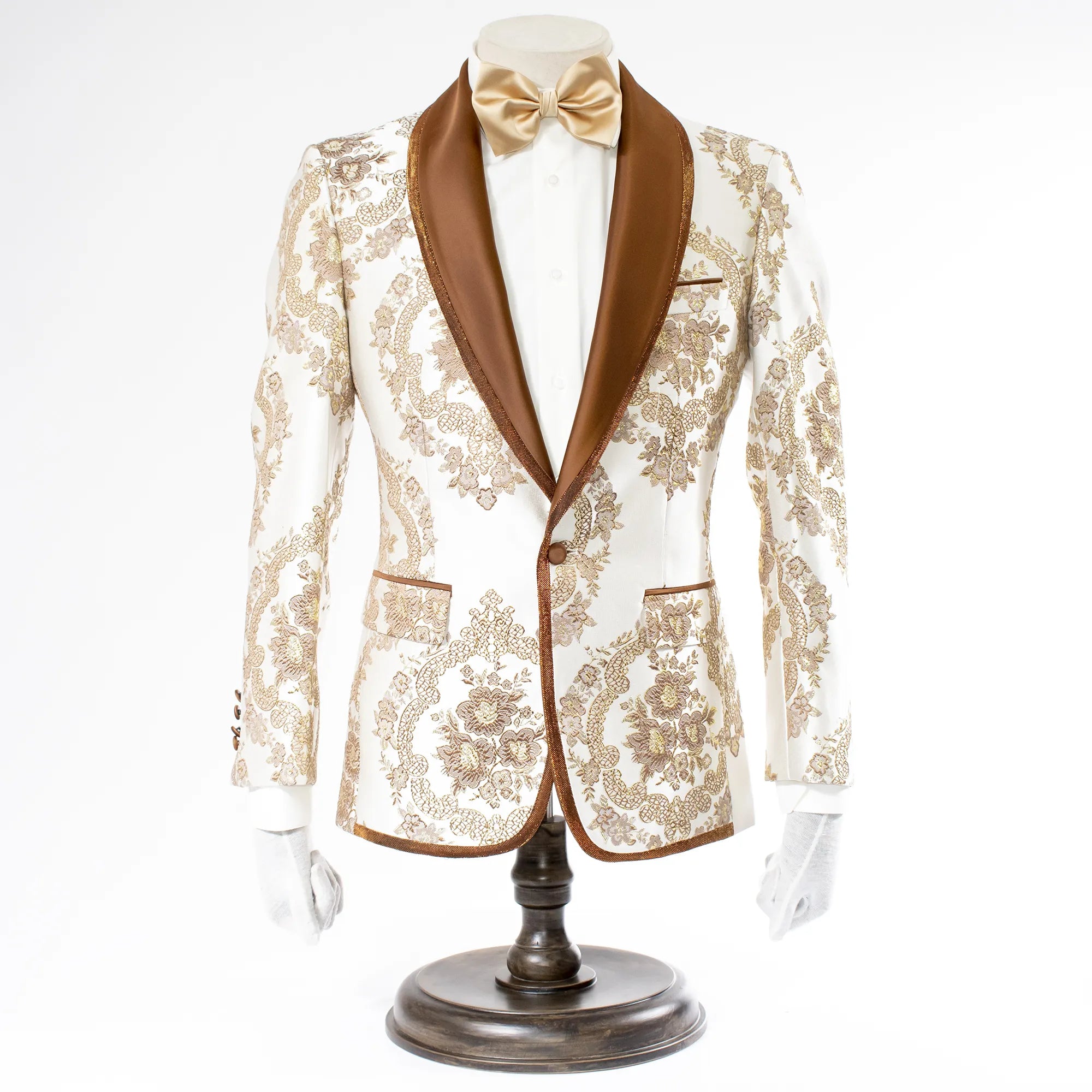 Men's Bronze And White Floral Dinner Jacket