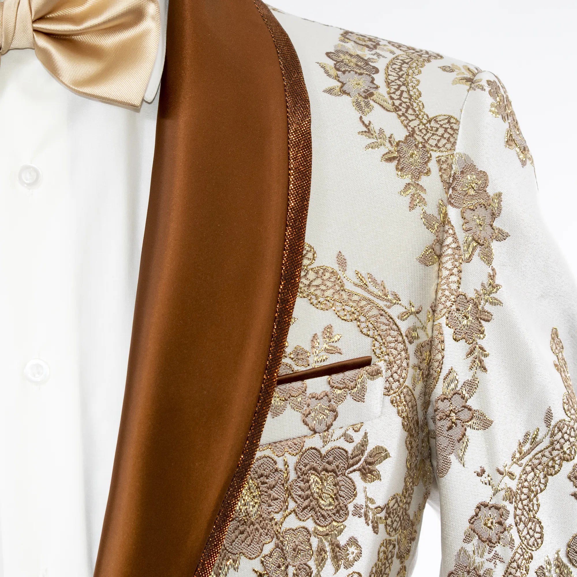 Men's Bronze And White Floral Dinner Jacket