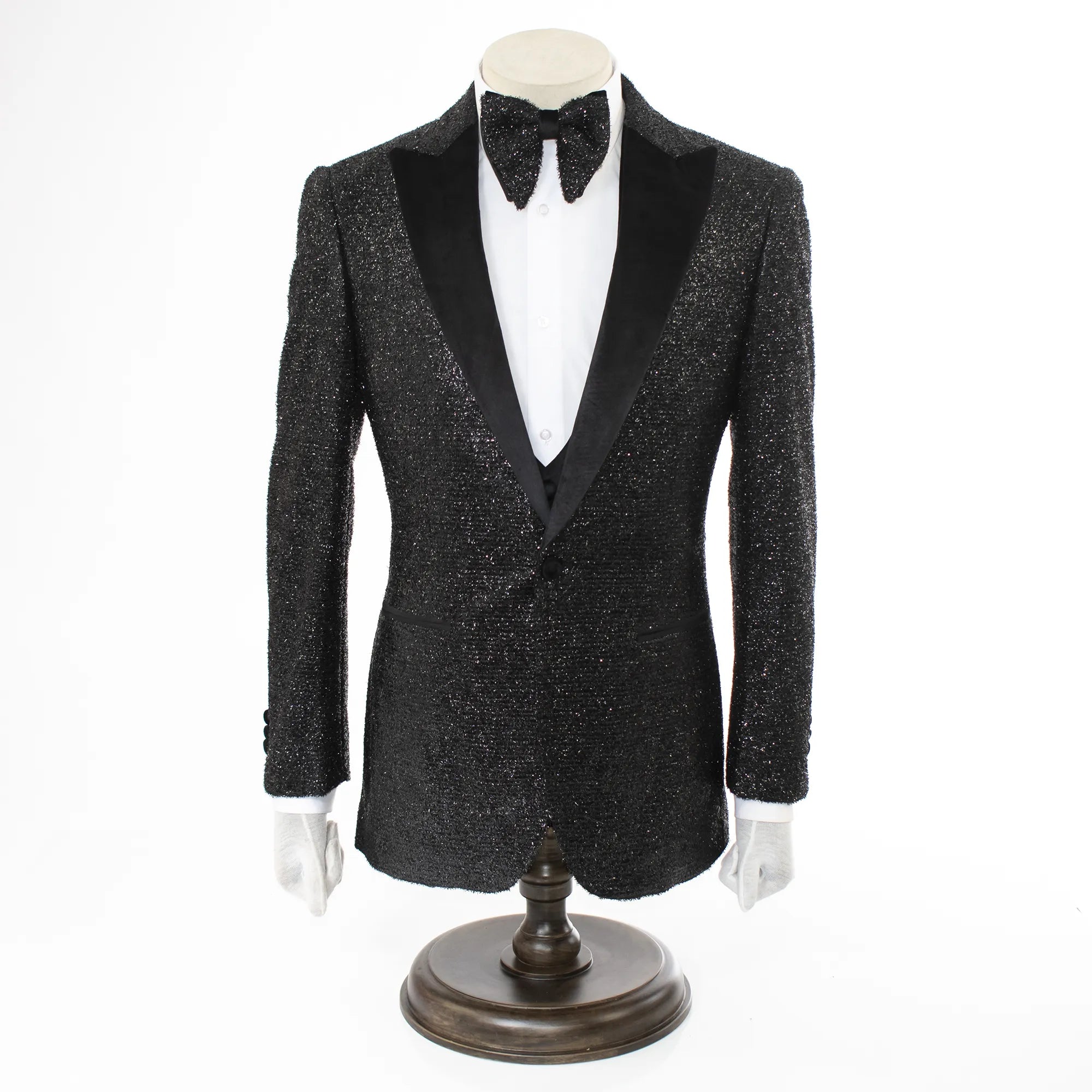 Black Sparkle 3-Piece Slim-Fit Tuxedo