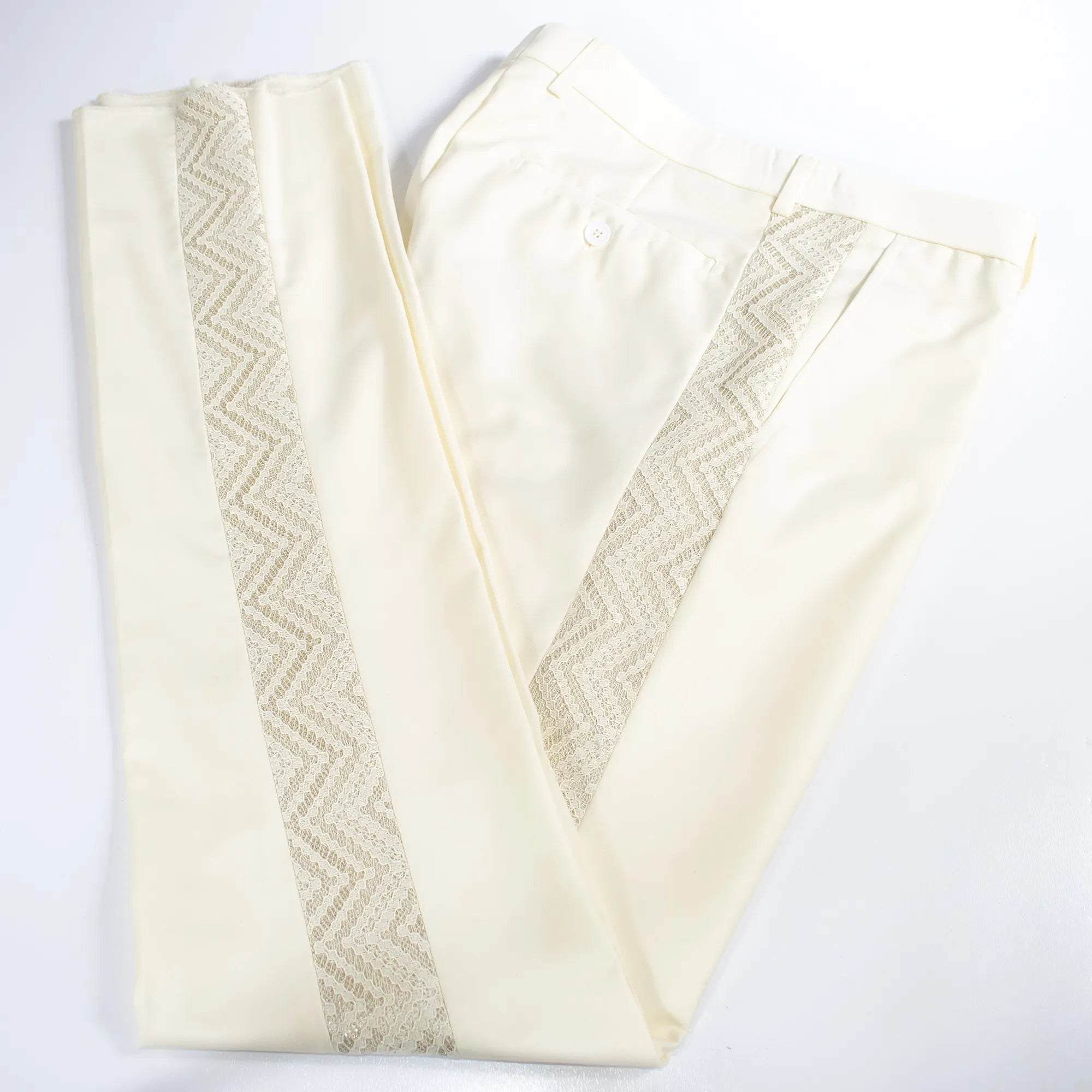 Off White Lace 3-Piece Tailored-Fit Tuxedo