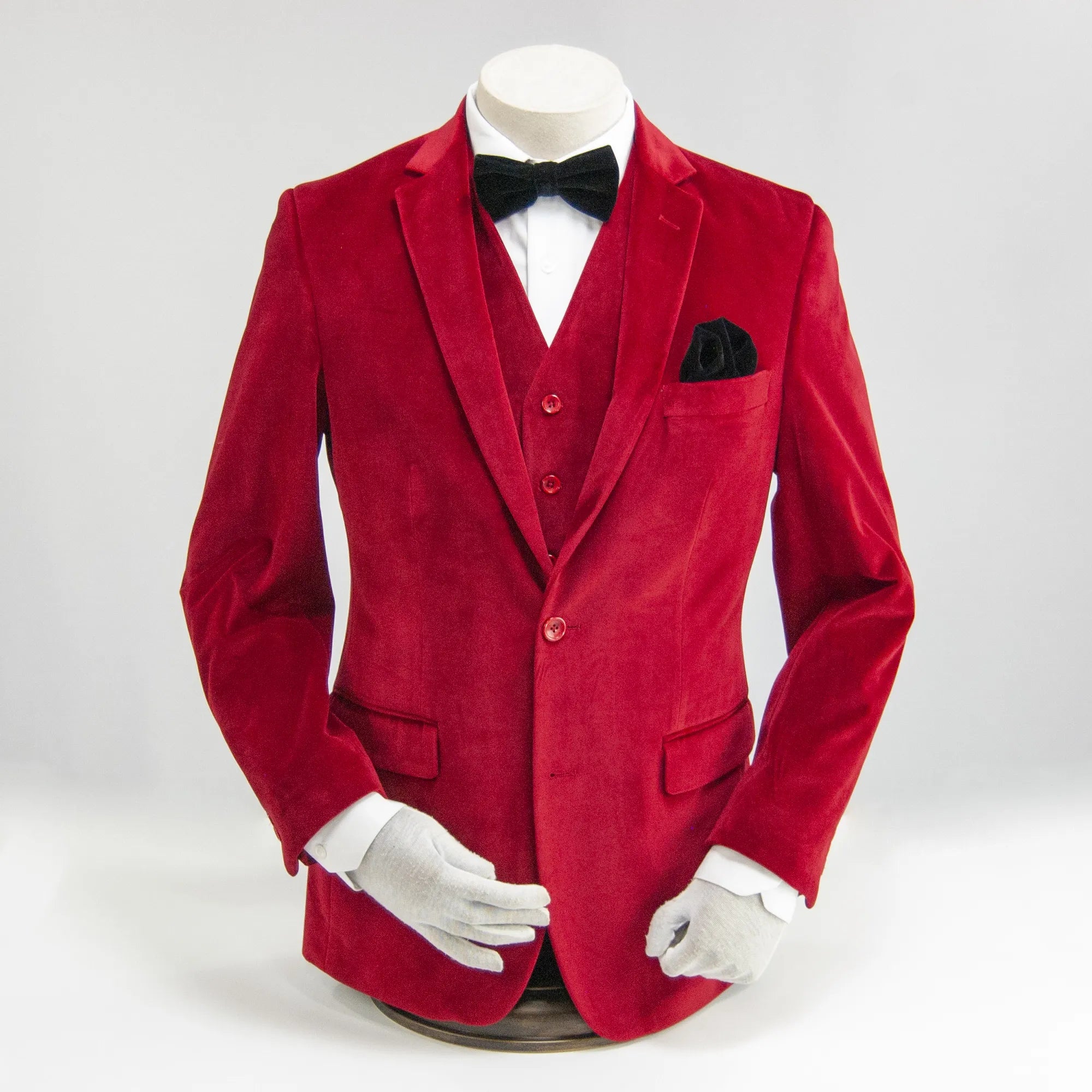 Red Velvet 3-Piece Slim-Fit Suit