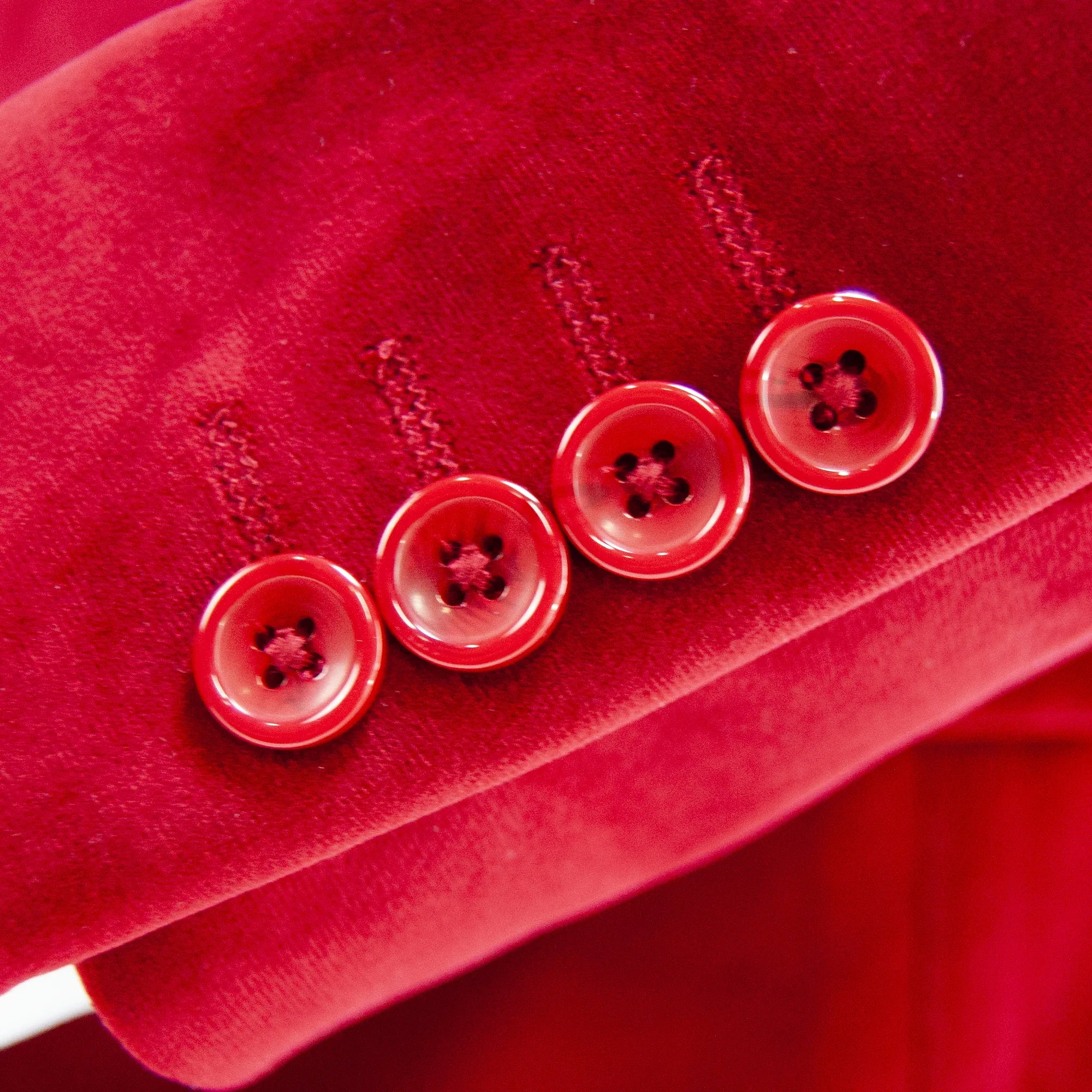 Red Velvet 3-Piece Slim-Fit Suit