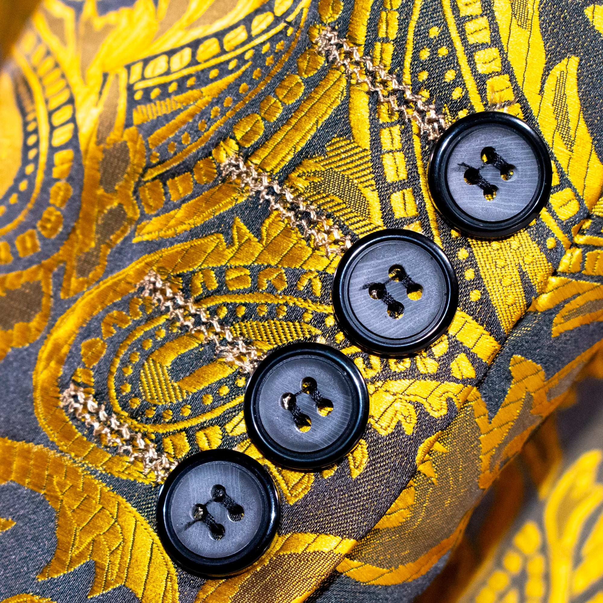 Men's Gold Paisley Modern-Fit Dinner Jacket - Button Cuff