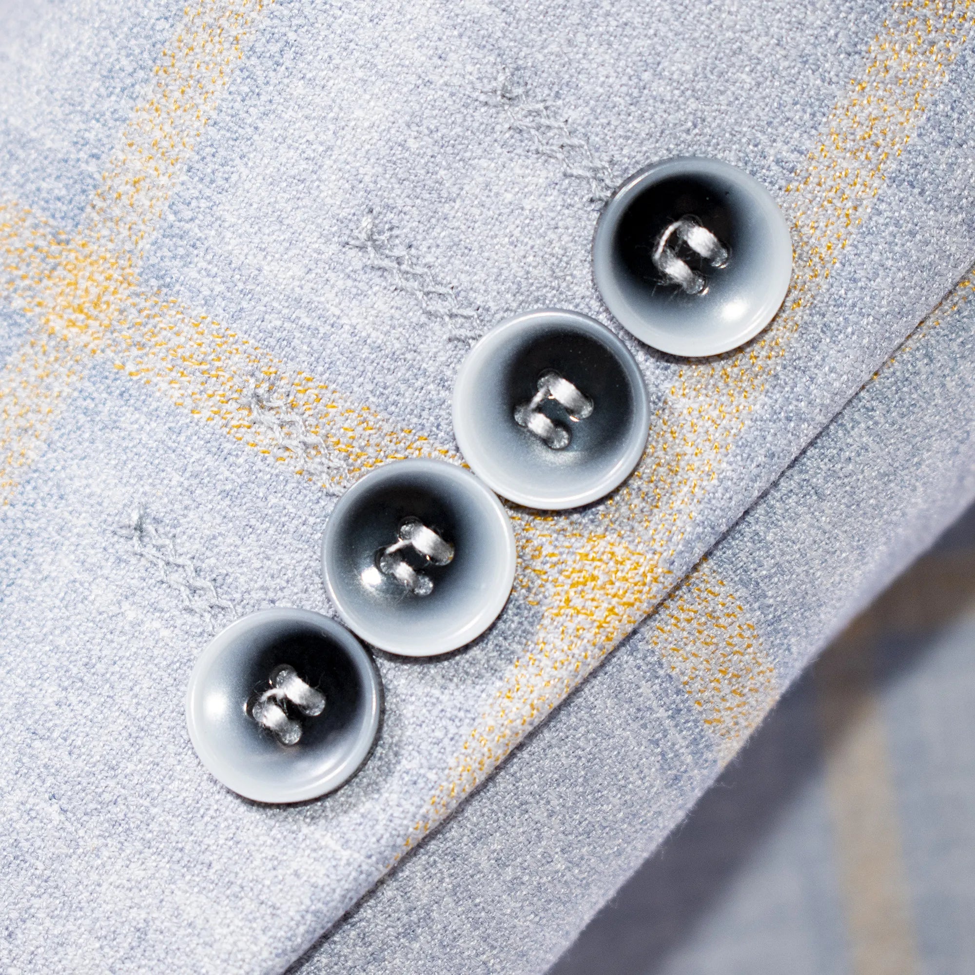 Blue Windowpane Check 3-Piece Tailored-Fit Suit