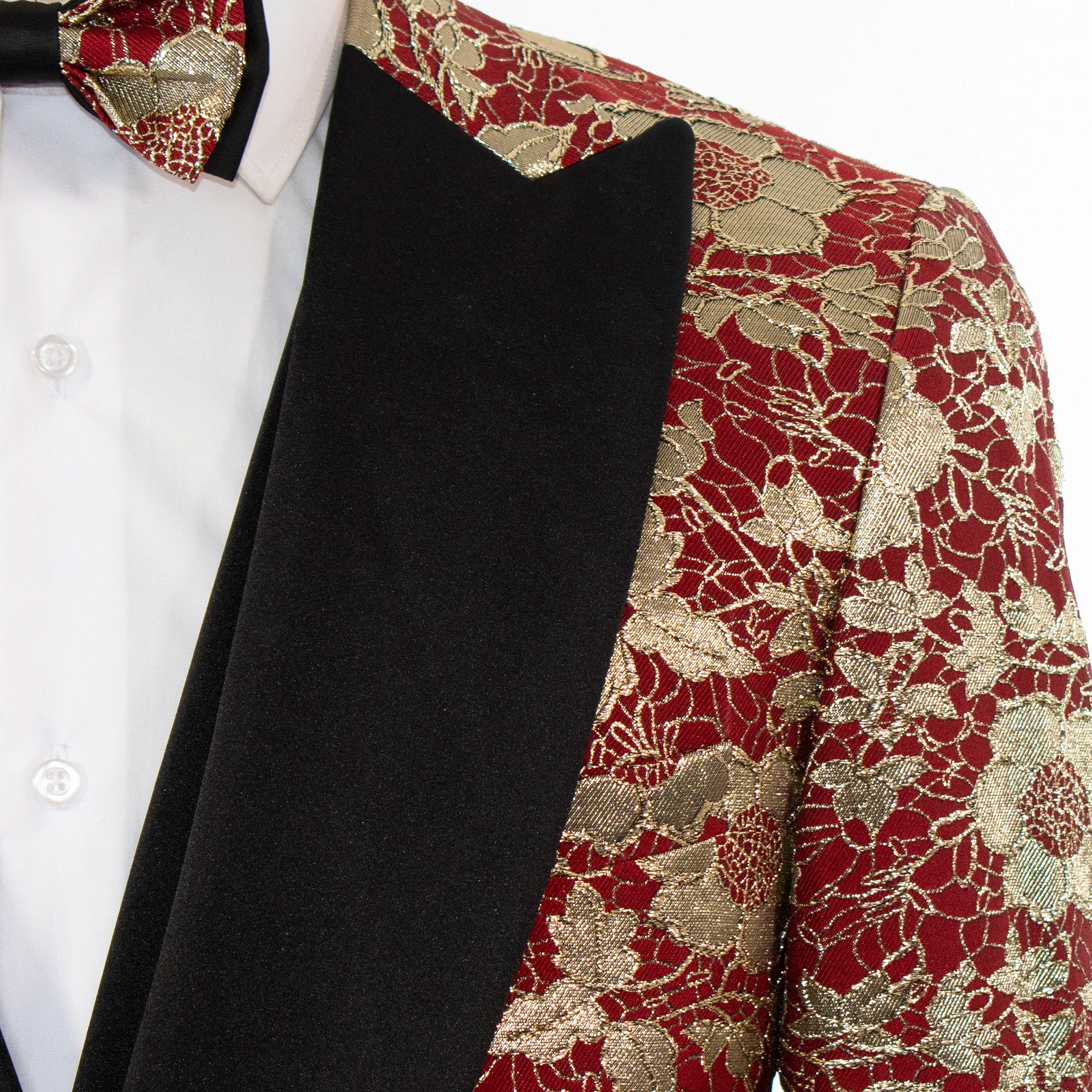 Felix | Burgundy Floral 3-Piece Tailored-Fit Tuxedo