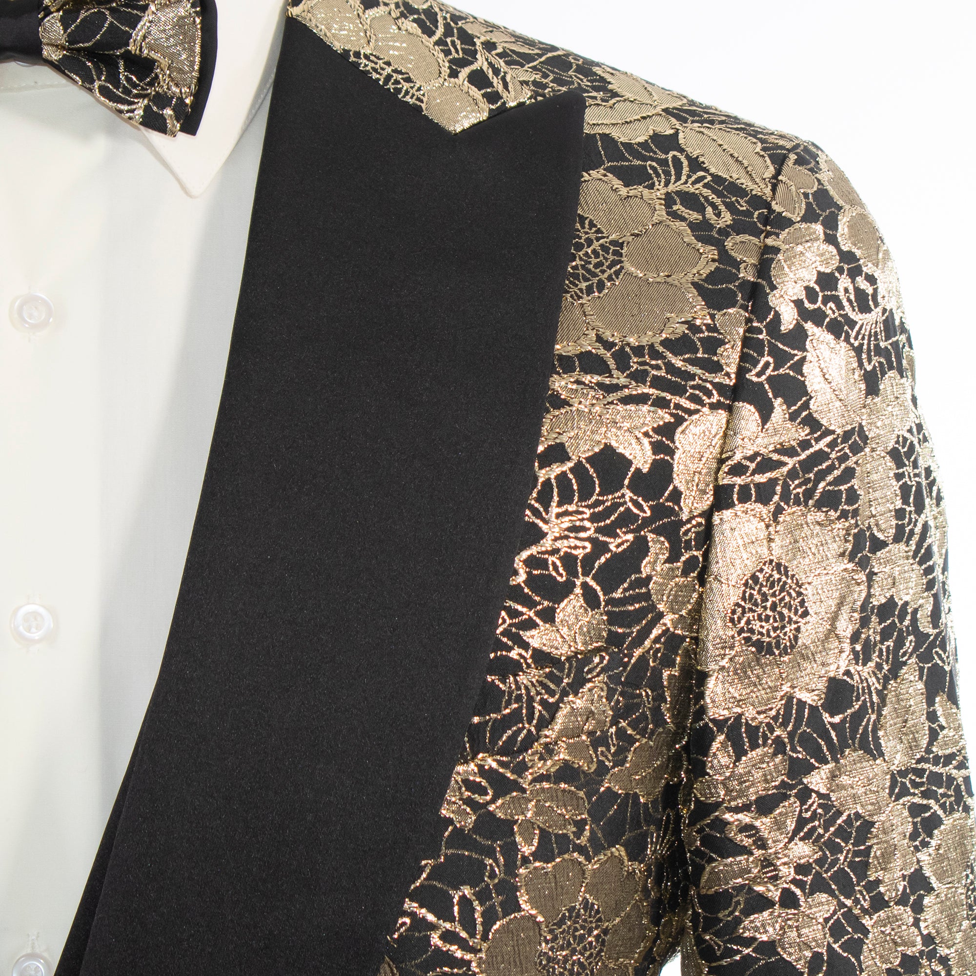 Felix | Gold Floral 3-Piece Tailored-Fit Tuxedo