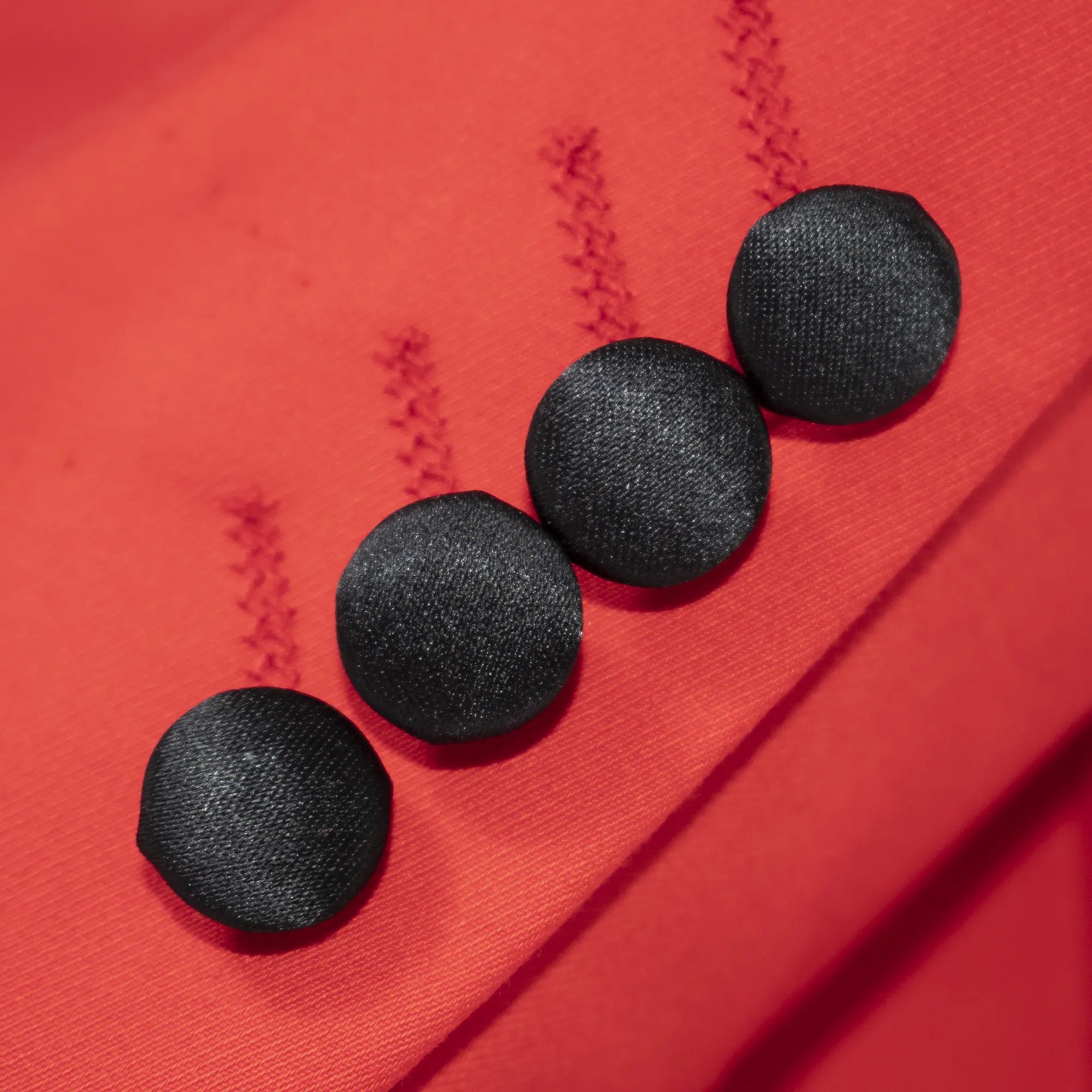 Men's Coral Red 3-Piece Slim-Fit Tuxedo - Button Cuffs