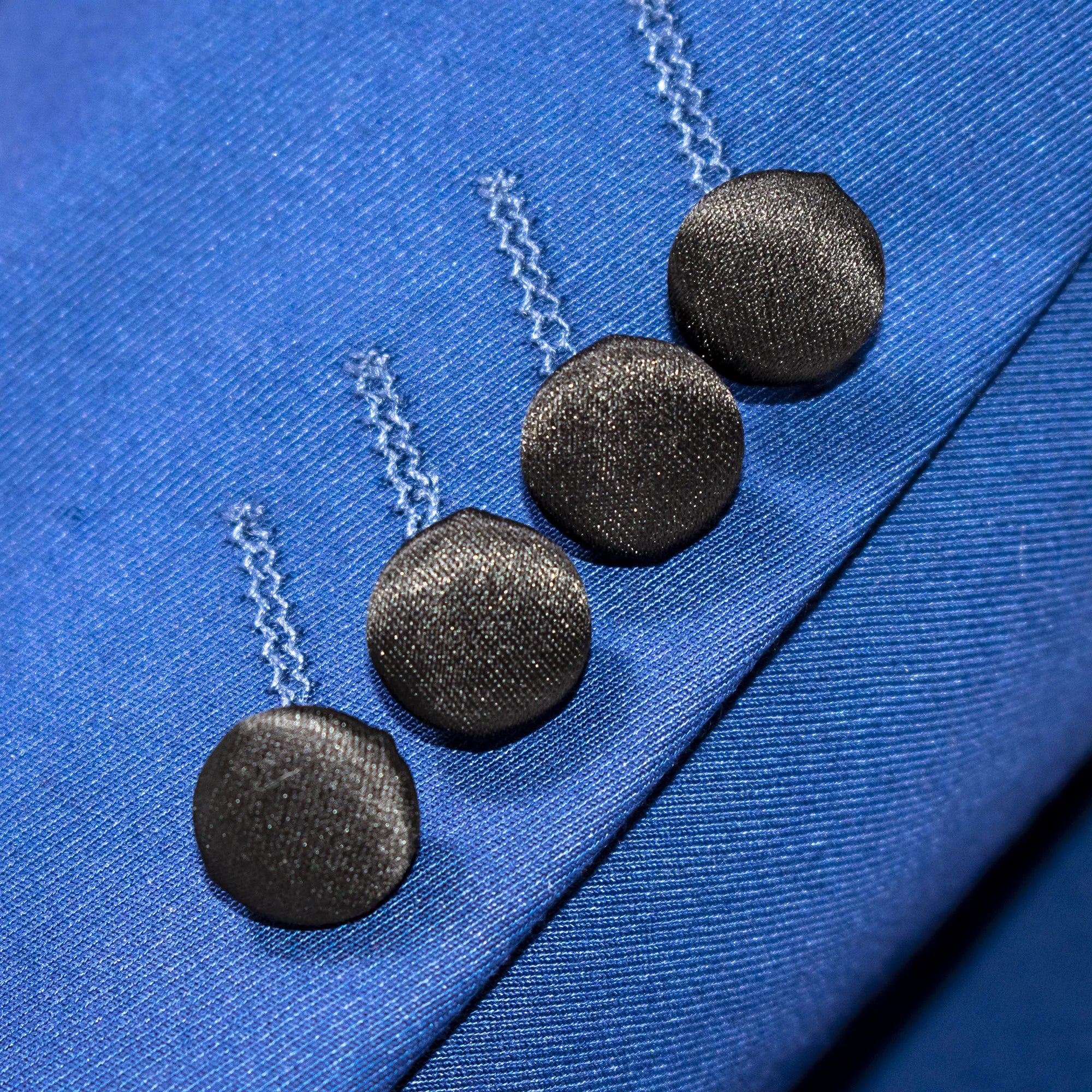 Men's Dark Blue Sapphire 3-Piece Slim-Fit Tuxedo - Button Cuffs