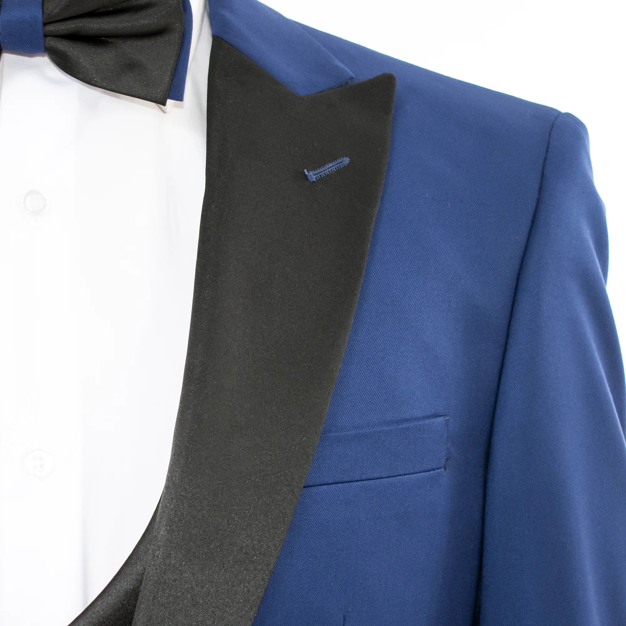 Men's Dark Blue Sapphire 3-Piece Slim-Fit Tuxedo - Peak Lapel