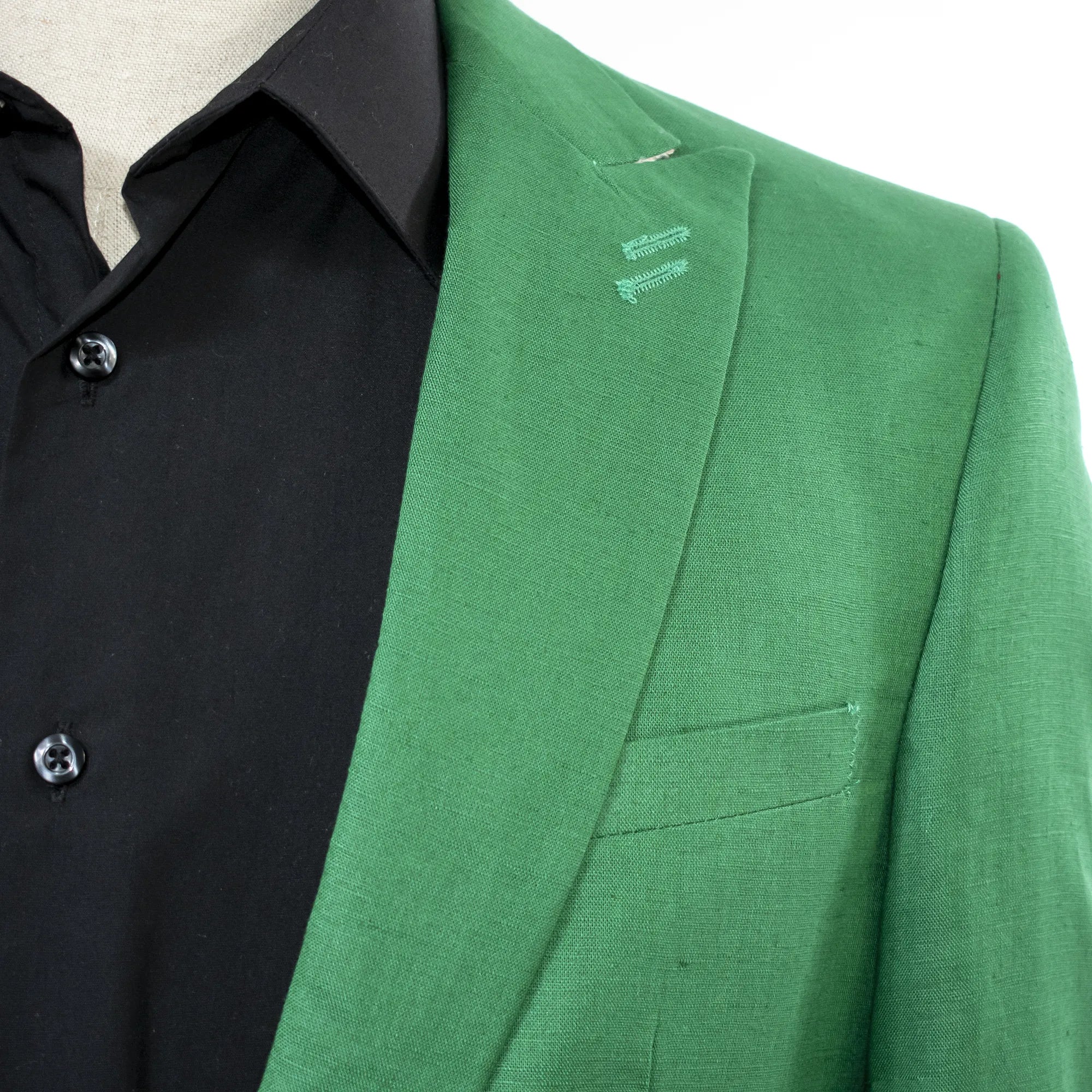 Kelly Green 2-Piece Slim-Fit Linen Suit
