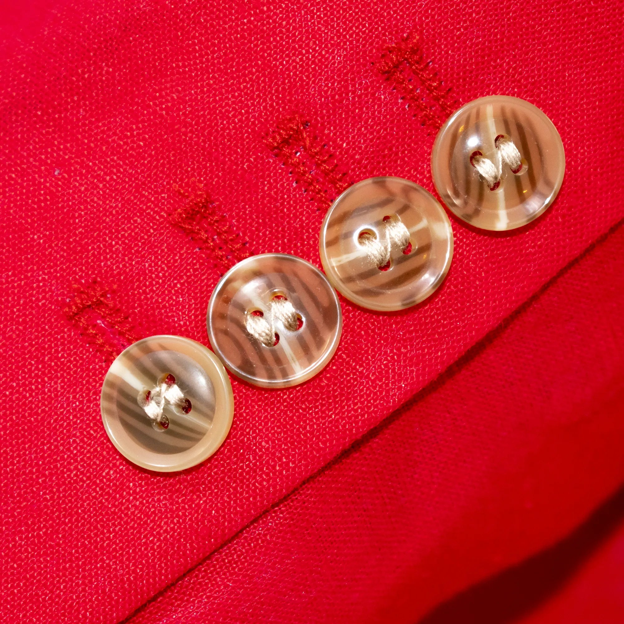 Red 2-Piece Slim-Fit Linen Suit