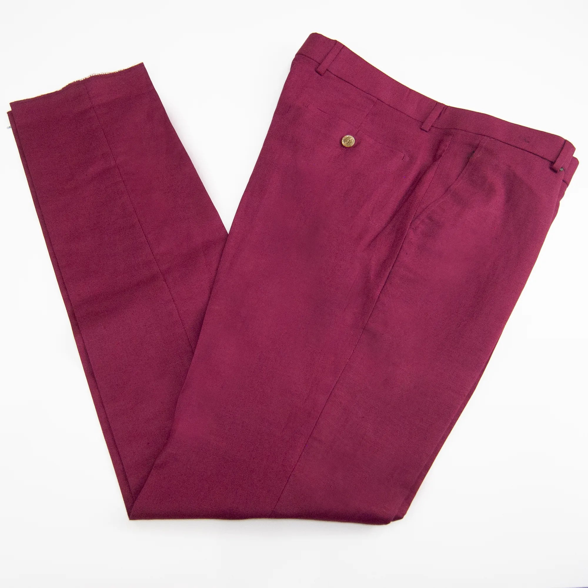 Burgundy 2-Piece Slim-Fit Linen Suit