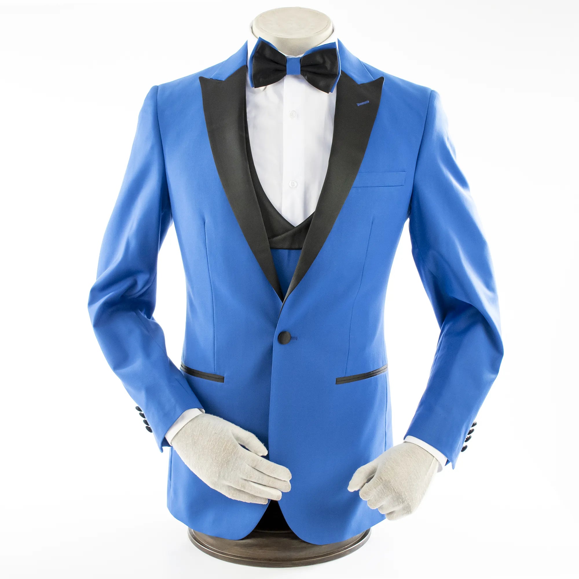 Men's Royal Blue 3-Piece Slim-Fit Tuxedo - Single-Button Closure