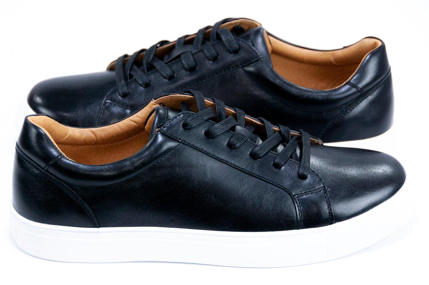 black lace up sneakers side
