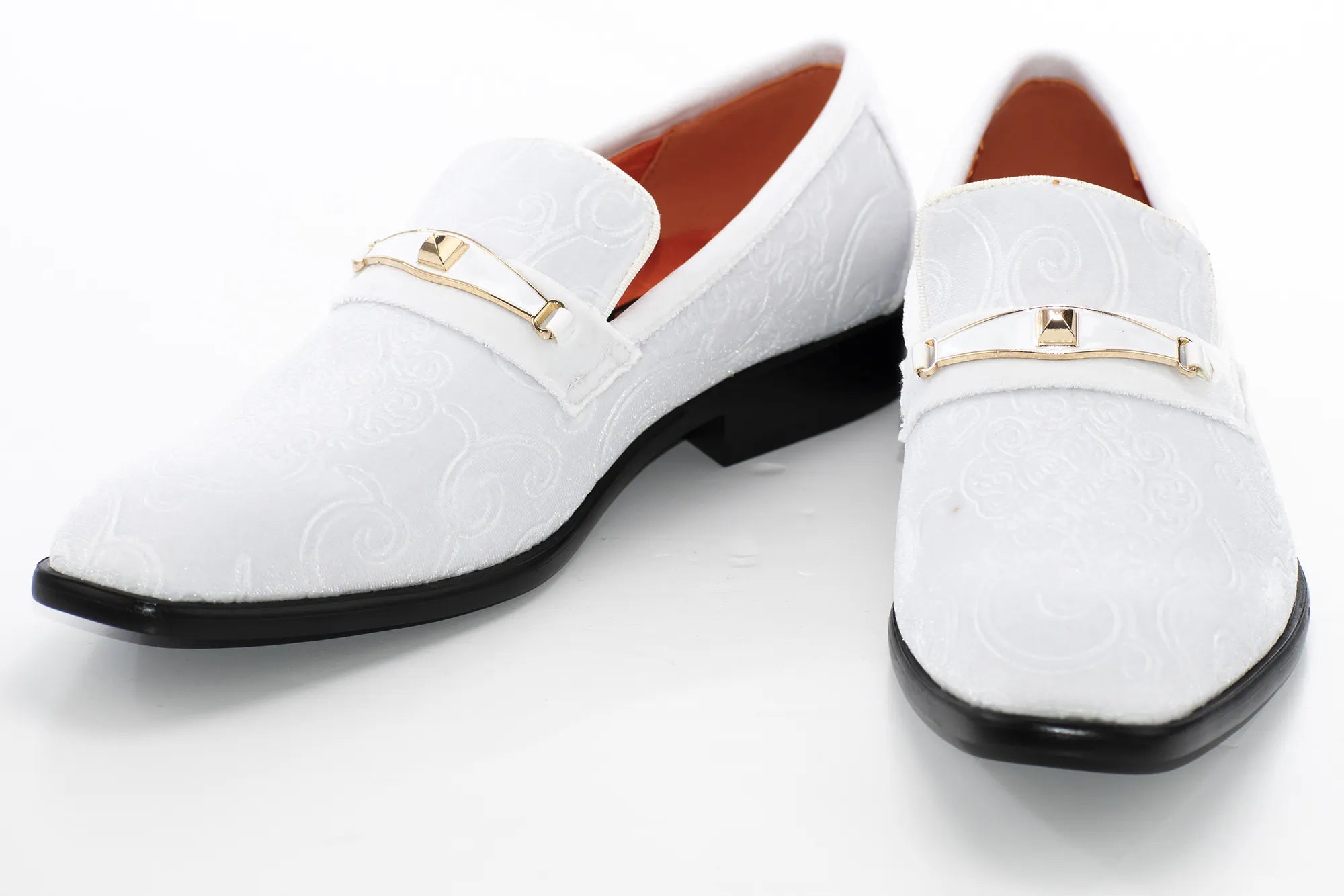 Men's White Baroque Embroidered Dress Shoe